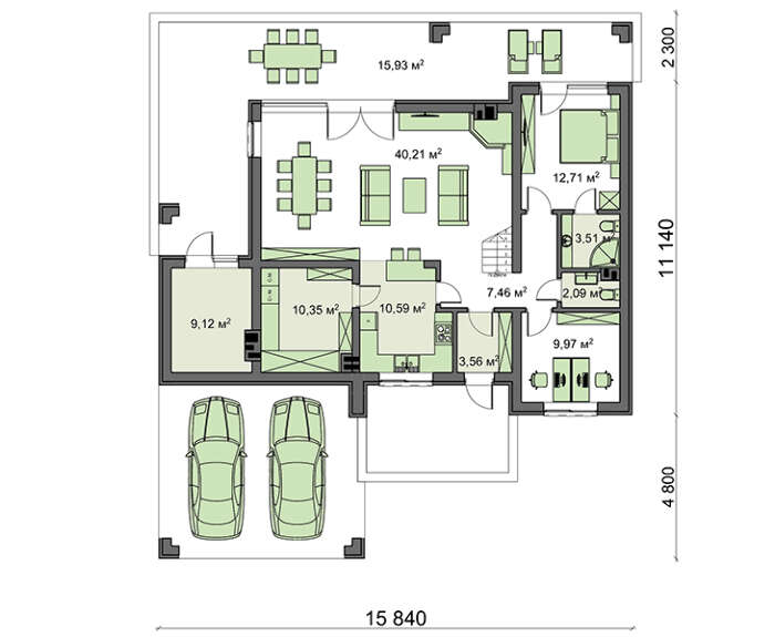 Galería de visualizaciones - Proyecto de una casa de dos plantas para una familia grande de 188 m² con cuatro dormitorios