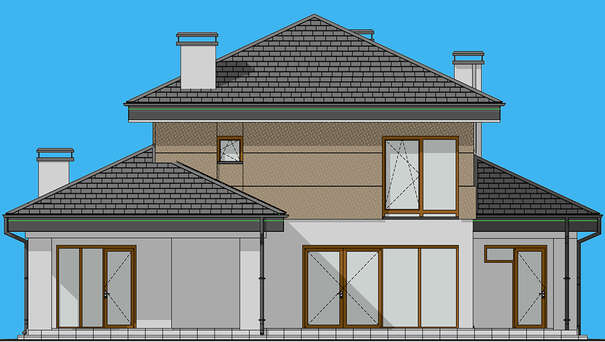 Galería de visualizaciones - Proyecto de una casa de dos plantas para una familia grande de 188 m² con cuatro dormitorios