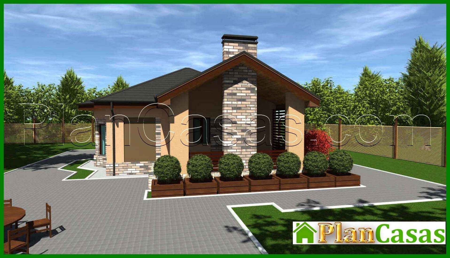 Proyecto de una casa de campo de 74 m² para una estancia cómoda