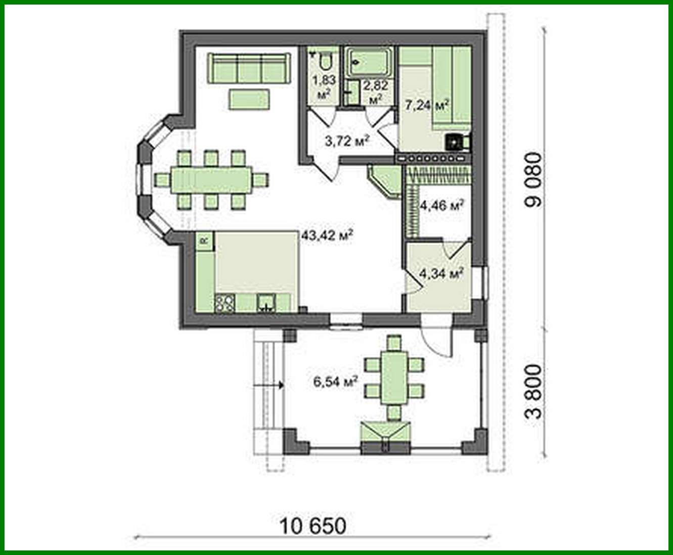 Galería de visualizaciones - Proyecto de una casa de campo de 74 m² para una estancia cómoda
