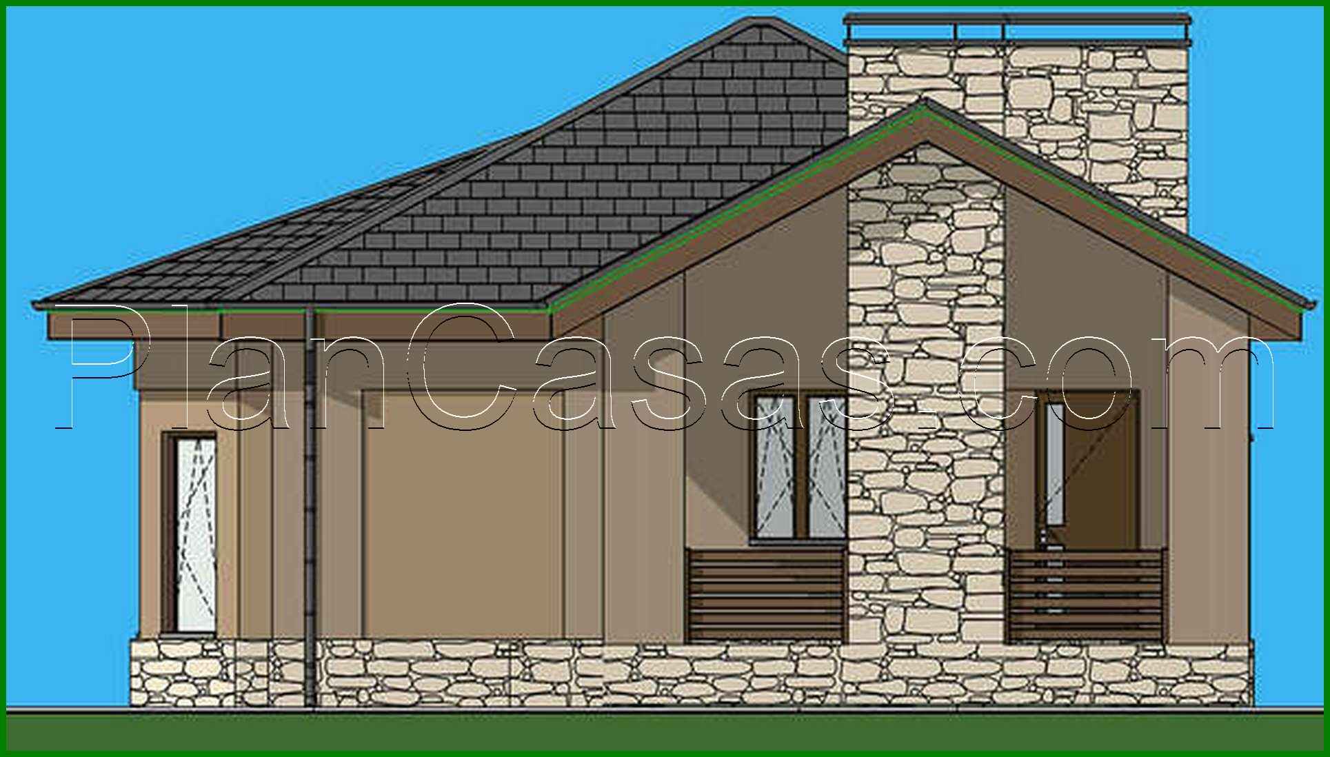 Galería de visualizaciones - Proyecto de una casa de campo de 74 m² para una estancia cómoda