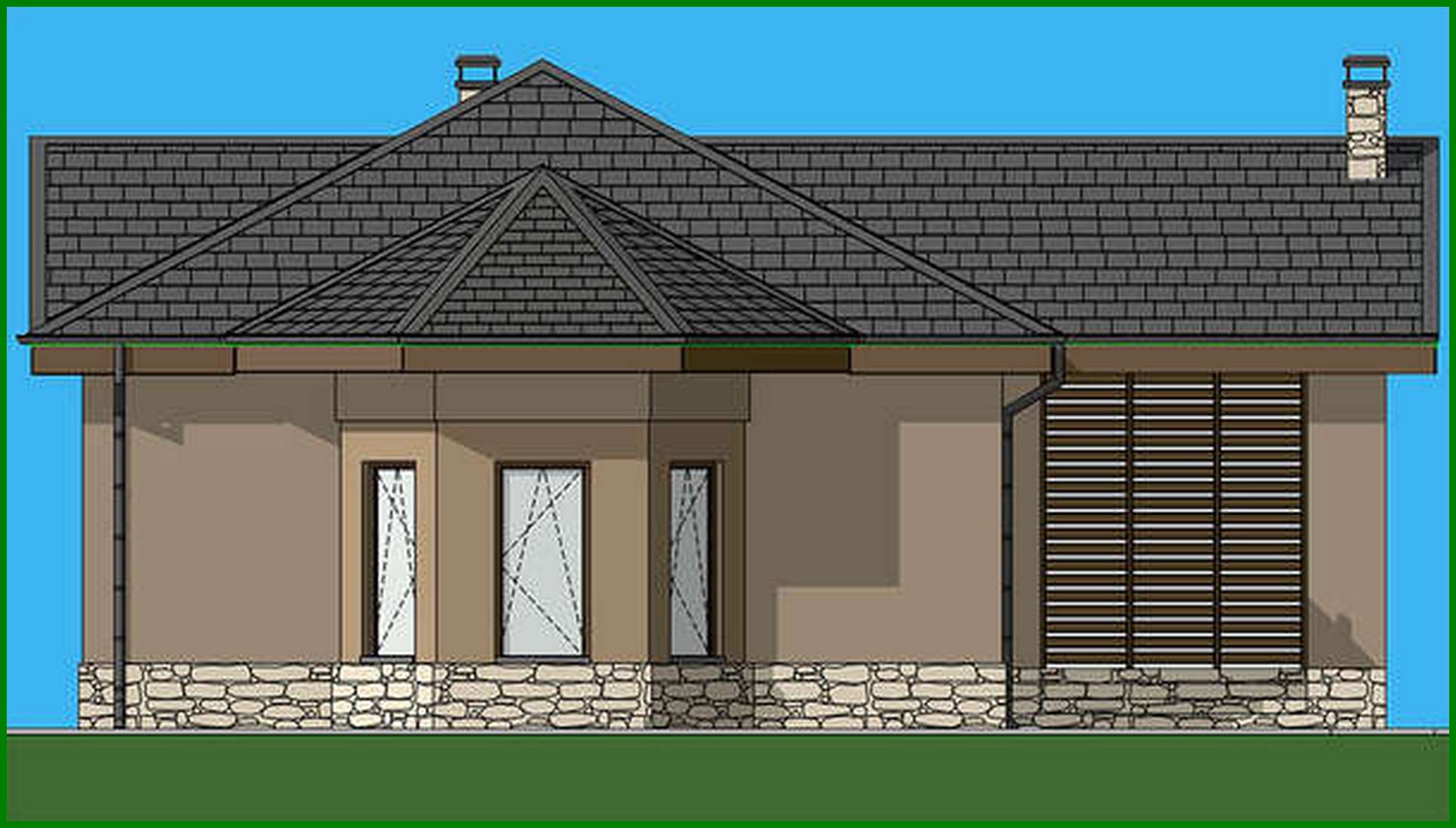 Galería de visualizaciones - Proyecto de una casa de campo de 74 m² para una estancia cómoda