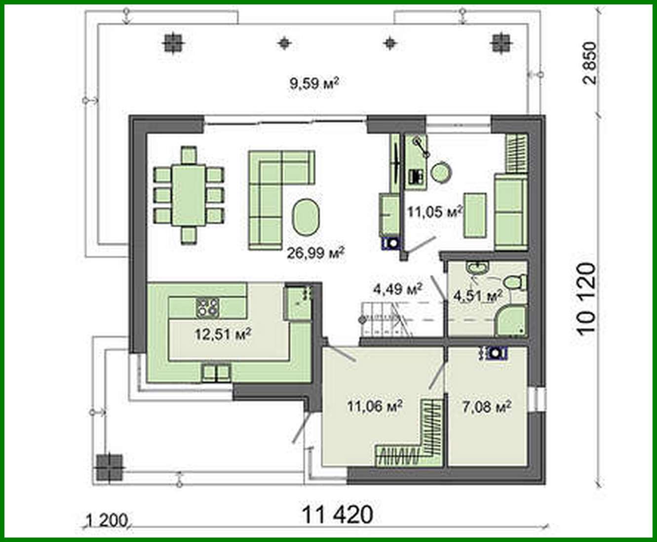Galería de visualizaciones - Proyecto de una casa compacta de dos plantas de 174 m² con exterior blanco y negro