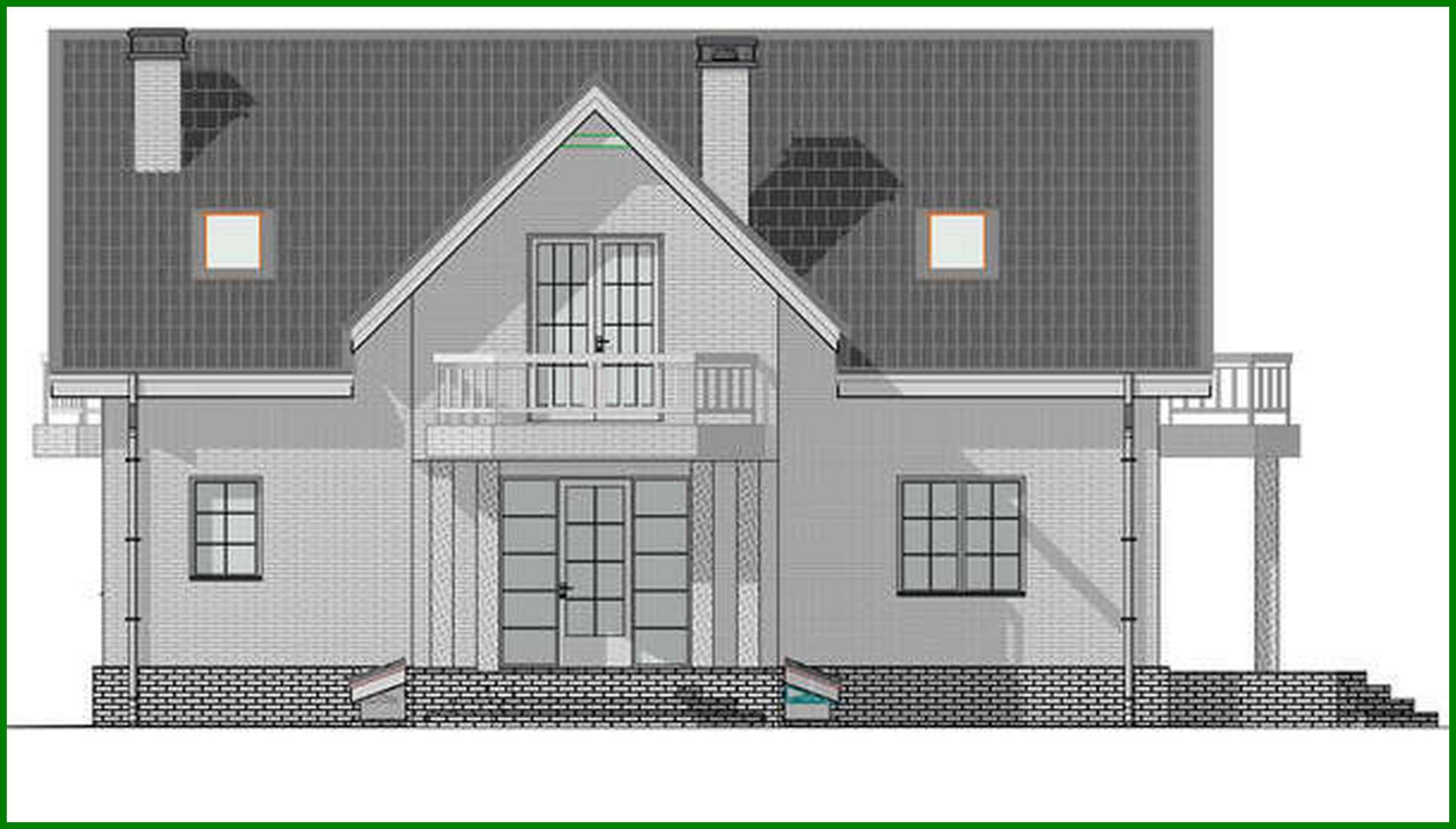 Visualization gallery - The project of a two-story house with an area of 167 square meters. m with bay window and second light