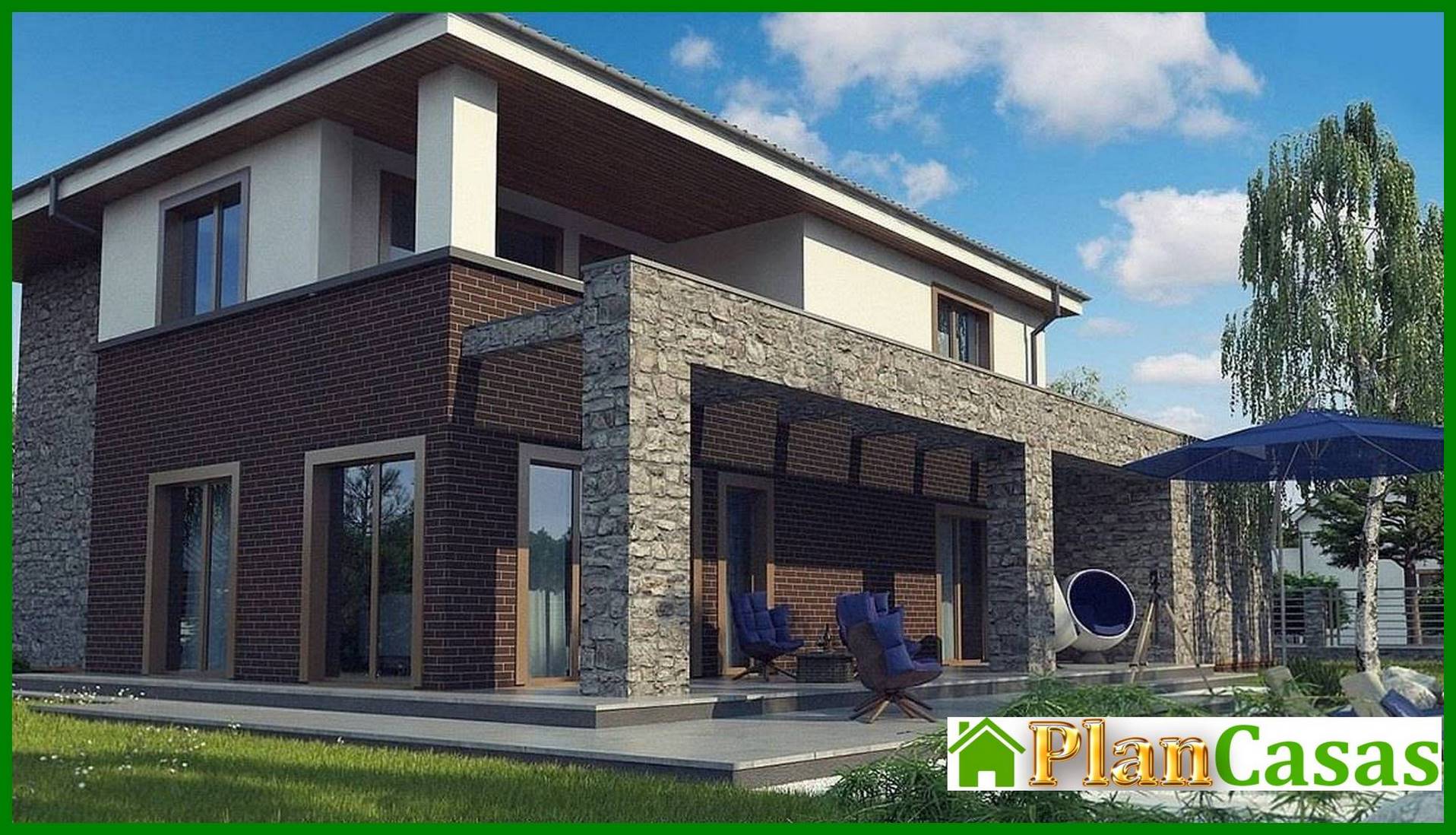 Galería de visualizaciones - Proyecto de una casa clásica de dos plantas con detalles modernos