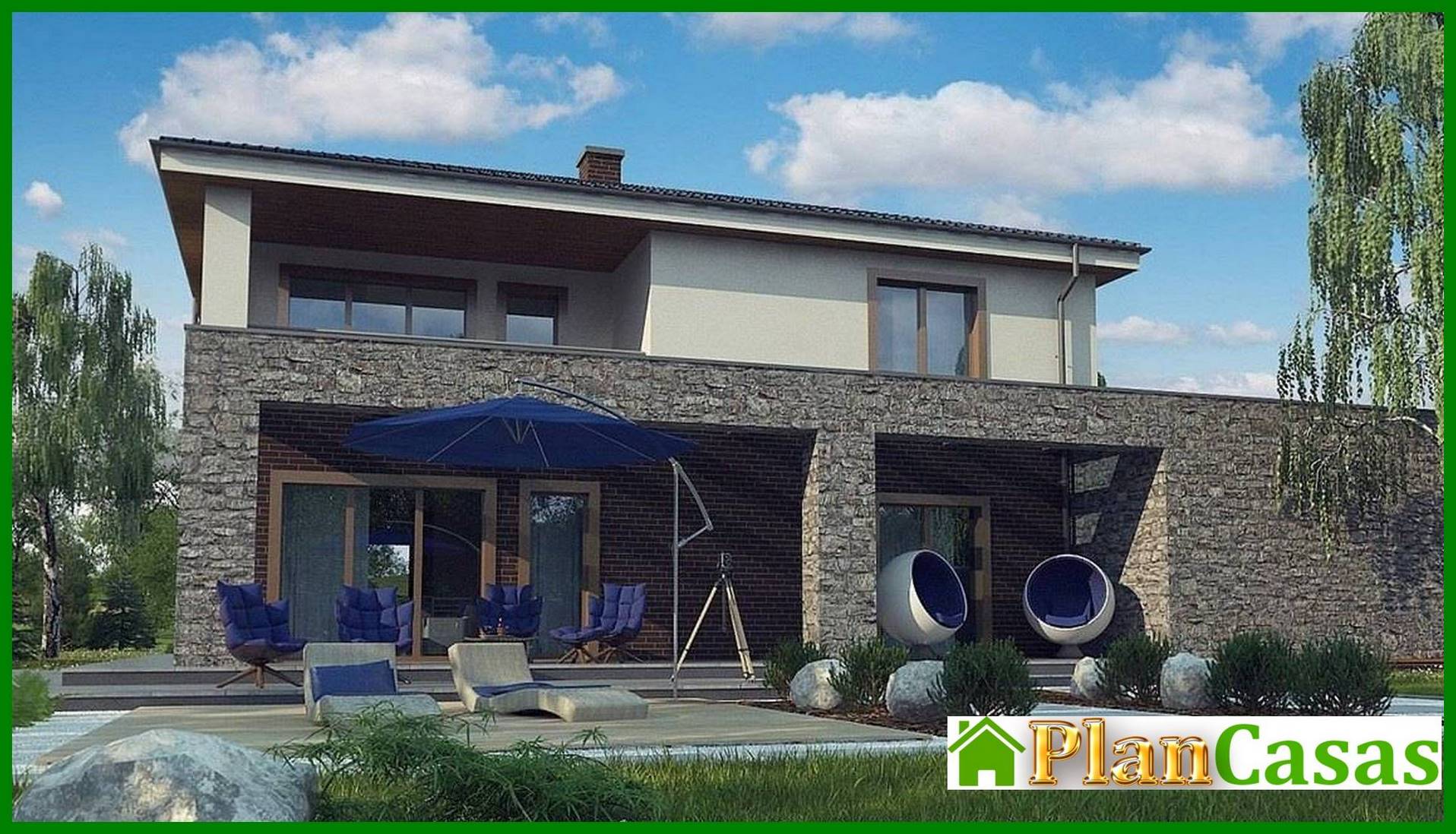 Galería de visualizaciones - Proyecto de una casa clásica de dos plantas con detalles modernos