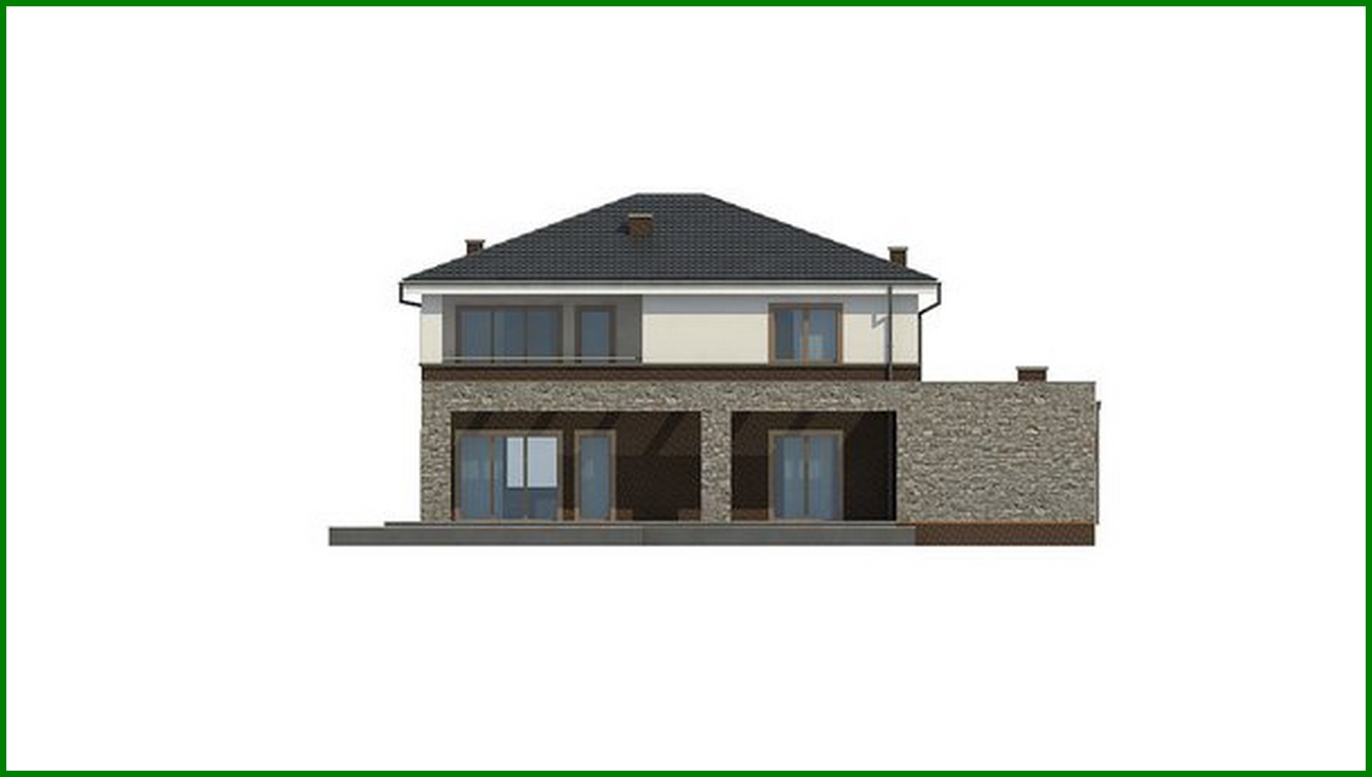 Galería de visualizaciones - Proyecto de una casa clásica de dos plantas con detalles modernos