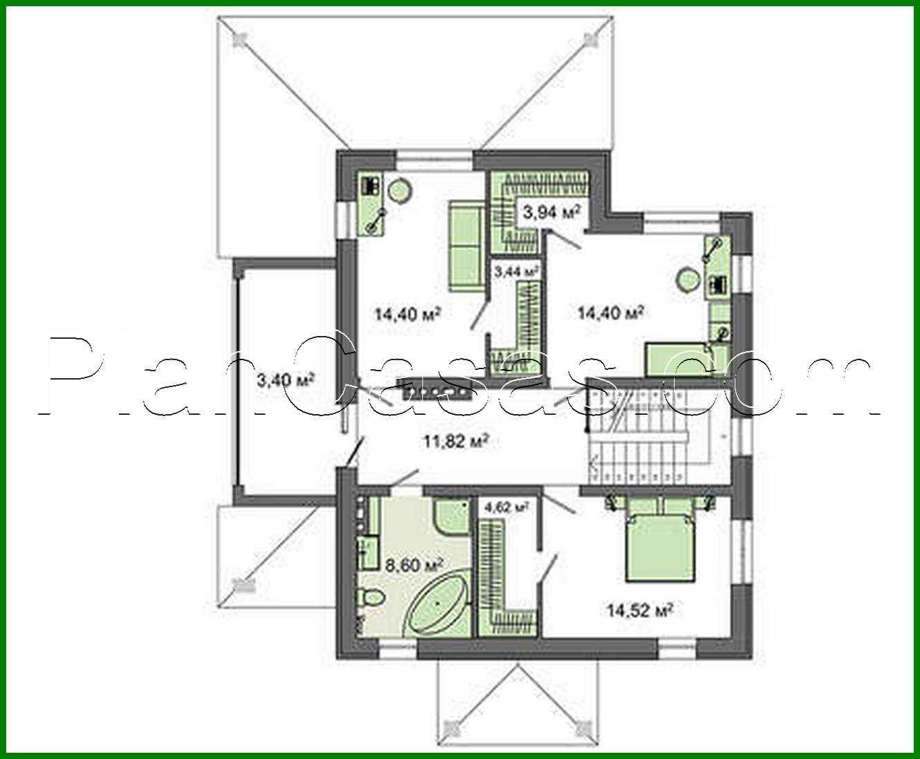 Visualization gallery - Project of a two-story cottage in white and chocolate design with a total area of 178 square meters. m