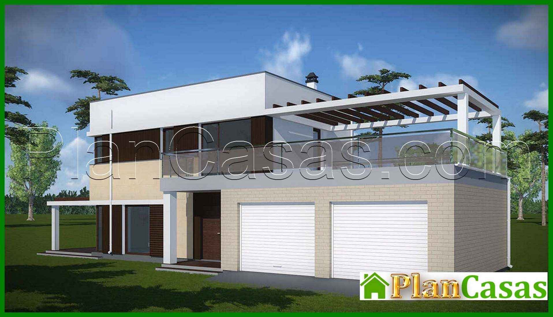 Visualization gallery - The project of a two-story cottage with an area of 173 square meters. m with open terraces on the first and second level
