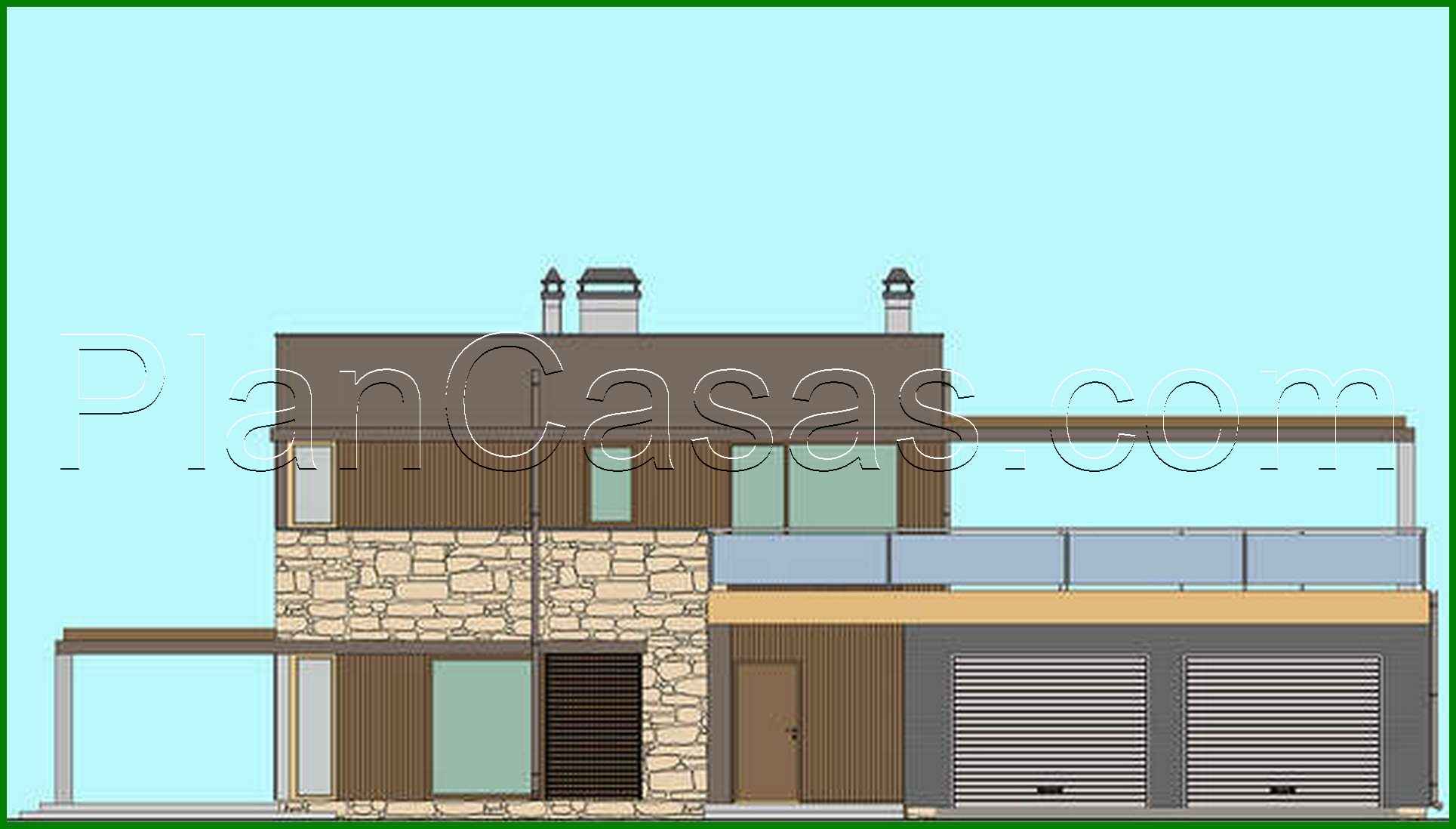 Visualization gallery - The project of a two-story cottage with an area of 173 square meters. m with open terraces on the first and second level