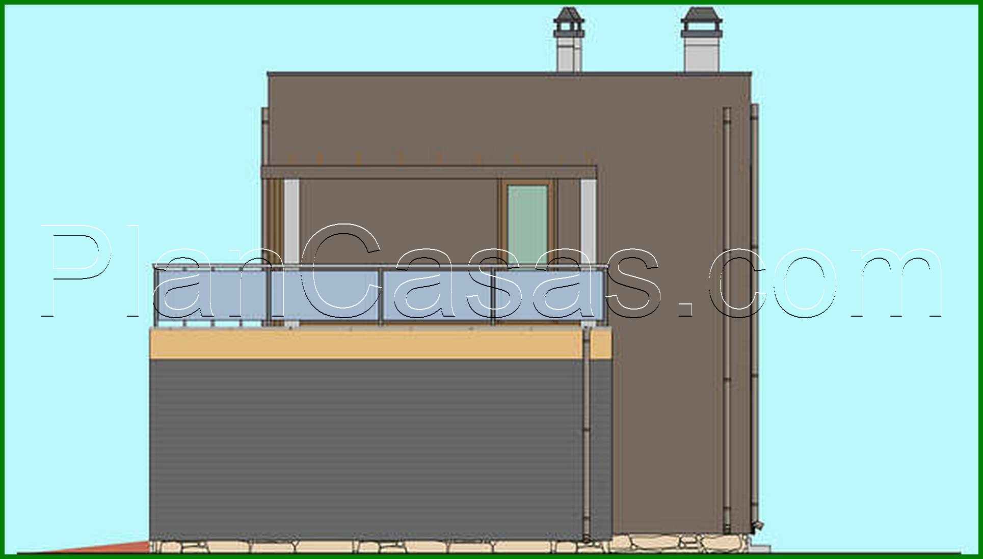 Visualization gallery - The project of a two-story cottage with an area of 173 square meters. m with open terraces on the first and second level