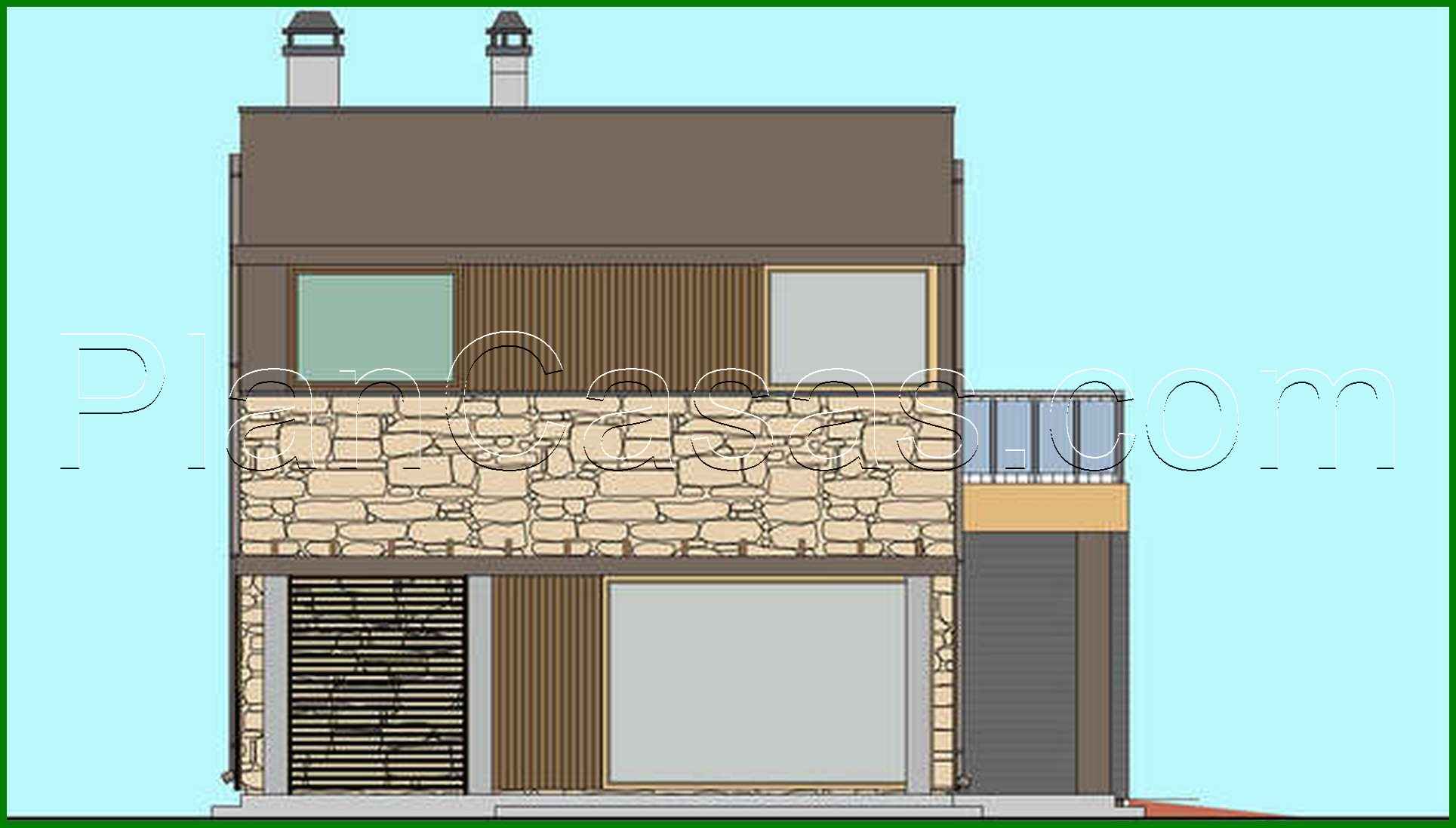 Visualization gallery - The project of a two-story cottage with an area of 173 square meters. m with open terraces on the first and second level