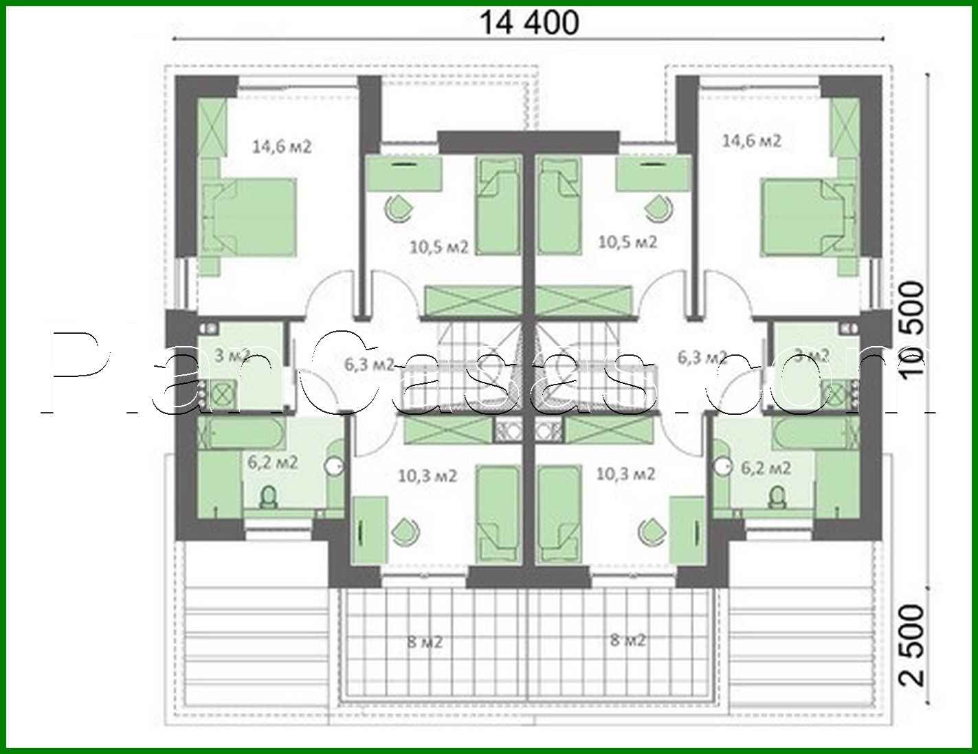Galería de visualizaciones - Casa de dos plantas con seis dormitorios