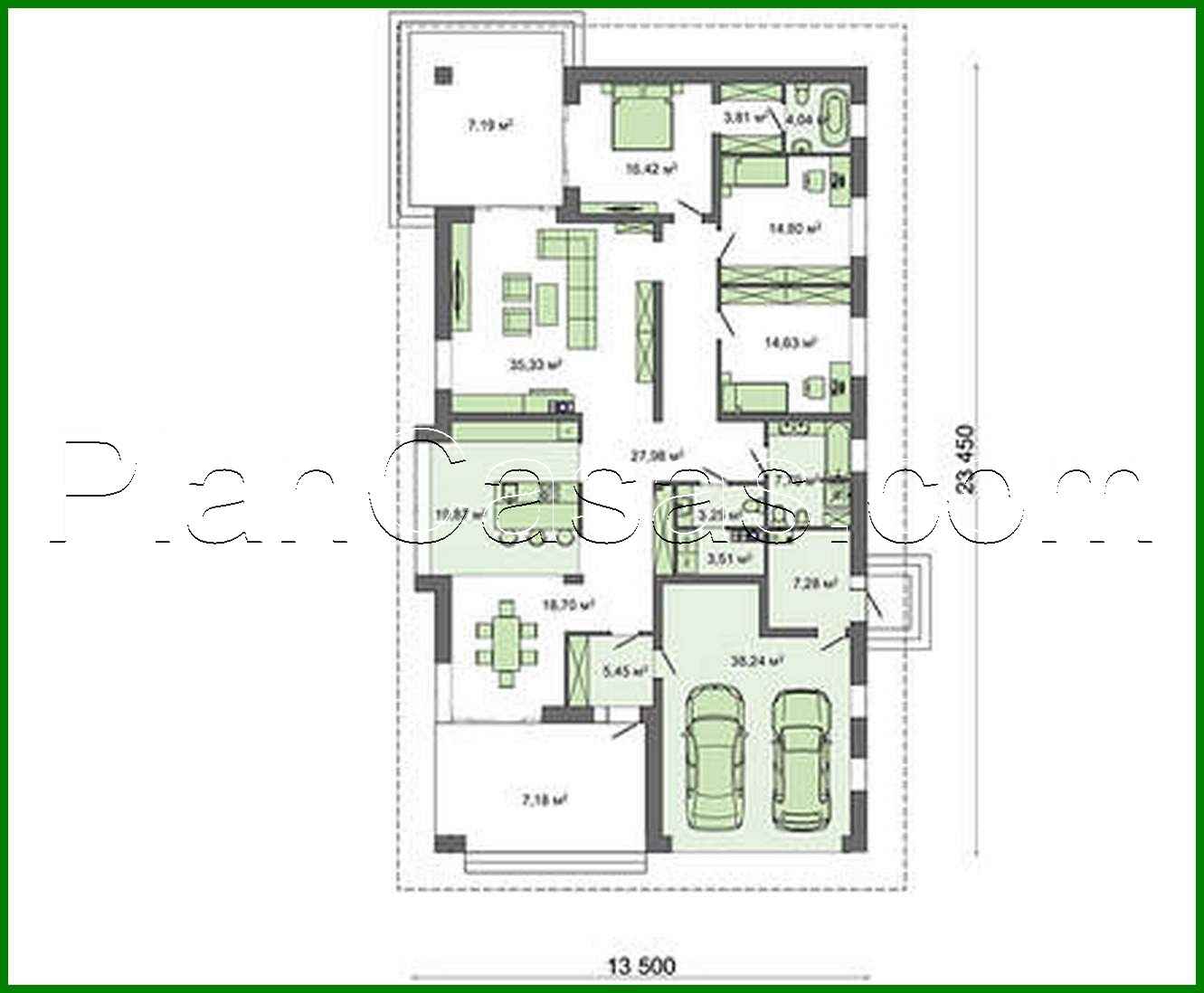 Galería de visualizaciones - Atractivo proyecto de casa de una planta con 3 dormitorios