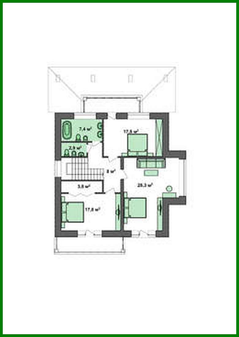 Visualization gallery - The project of a brick cottage with a cellar