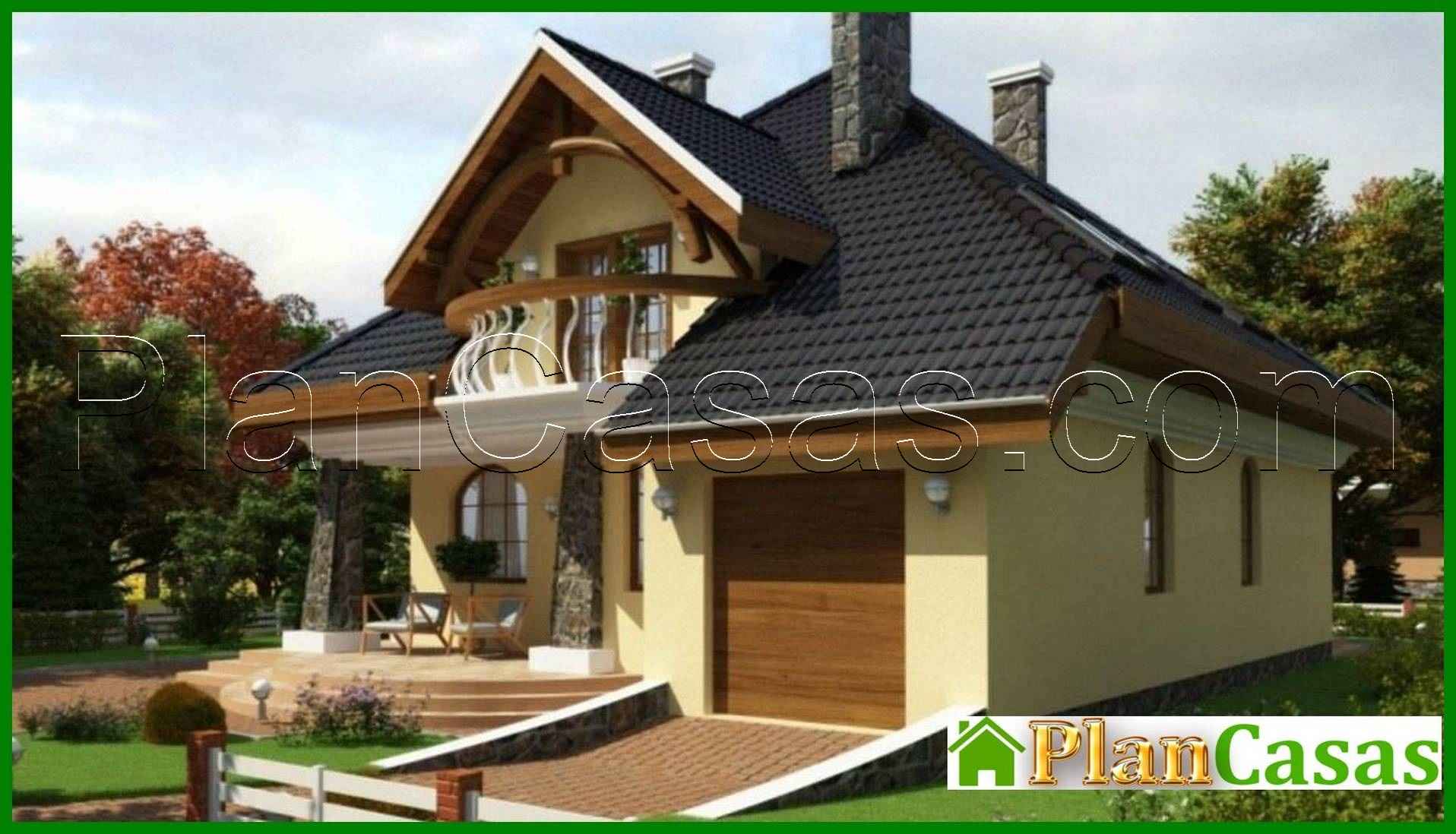 Galería de visualizaciones - Casa de campo clásica y bonita con un balcón encantador