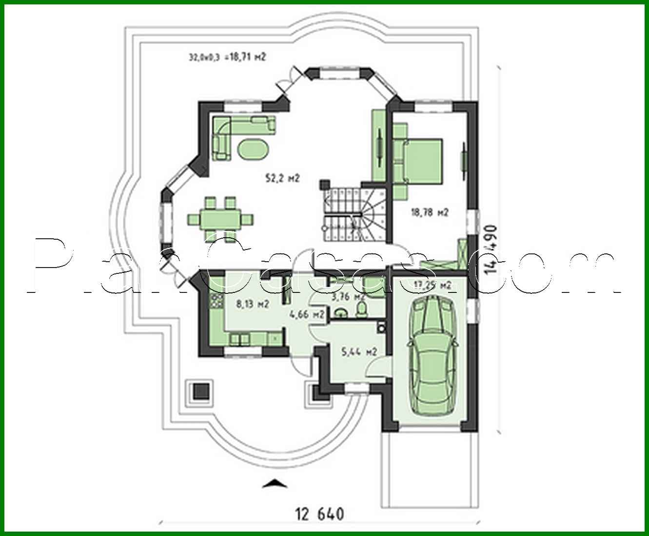 Galería de visualizaciones - Casa de campo clásica y bonita con un balcón encantador