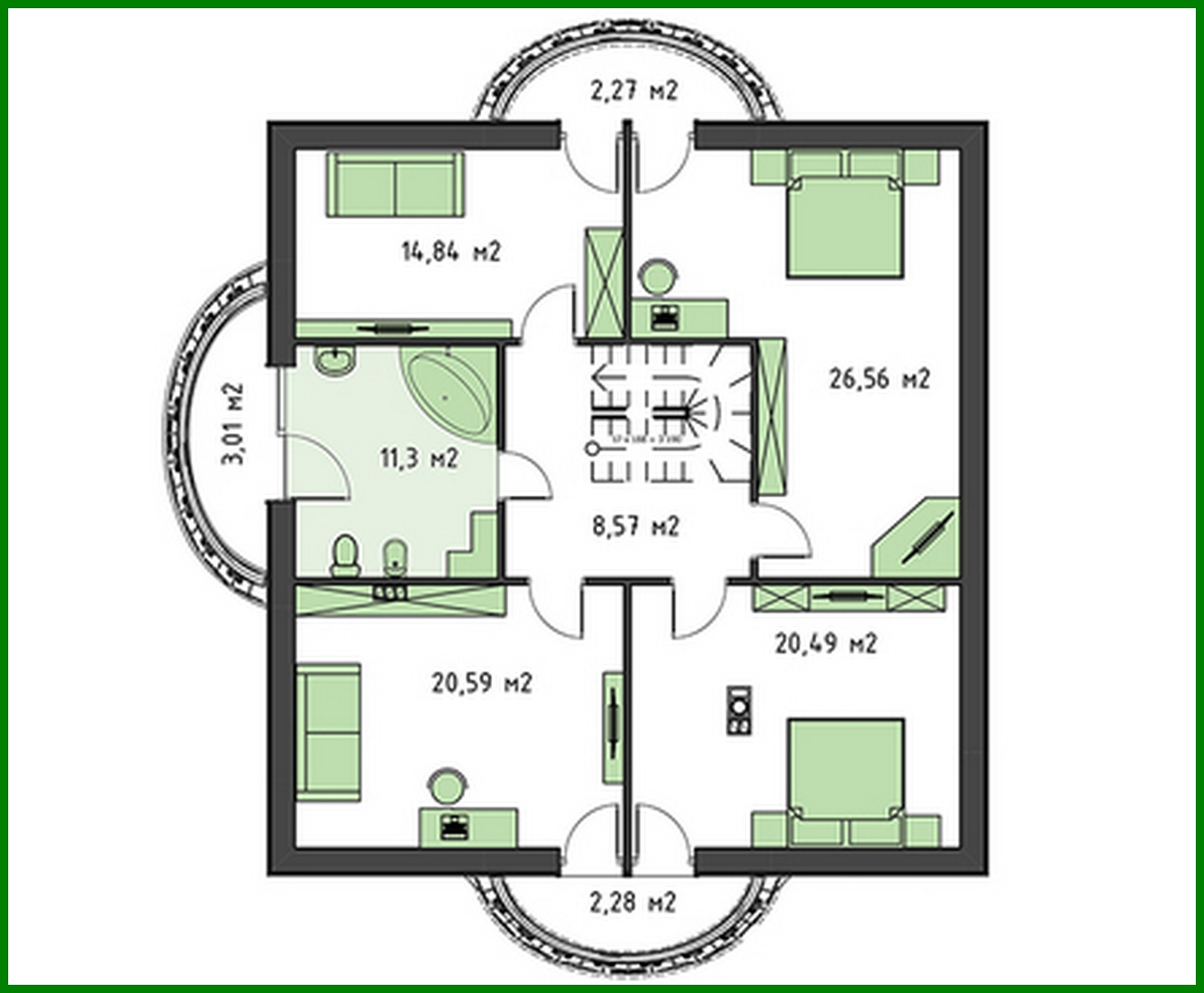Galería de visualizaciones - Casa de campo clásica y bonita con un balcón encantador