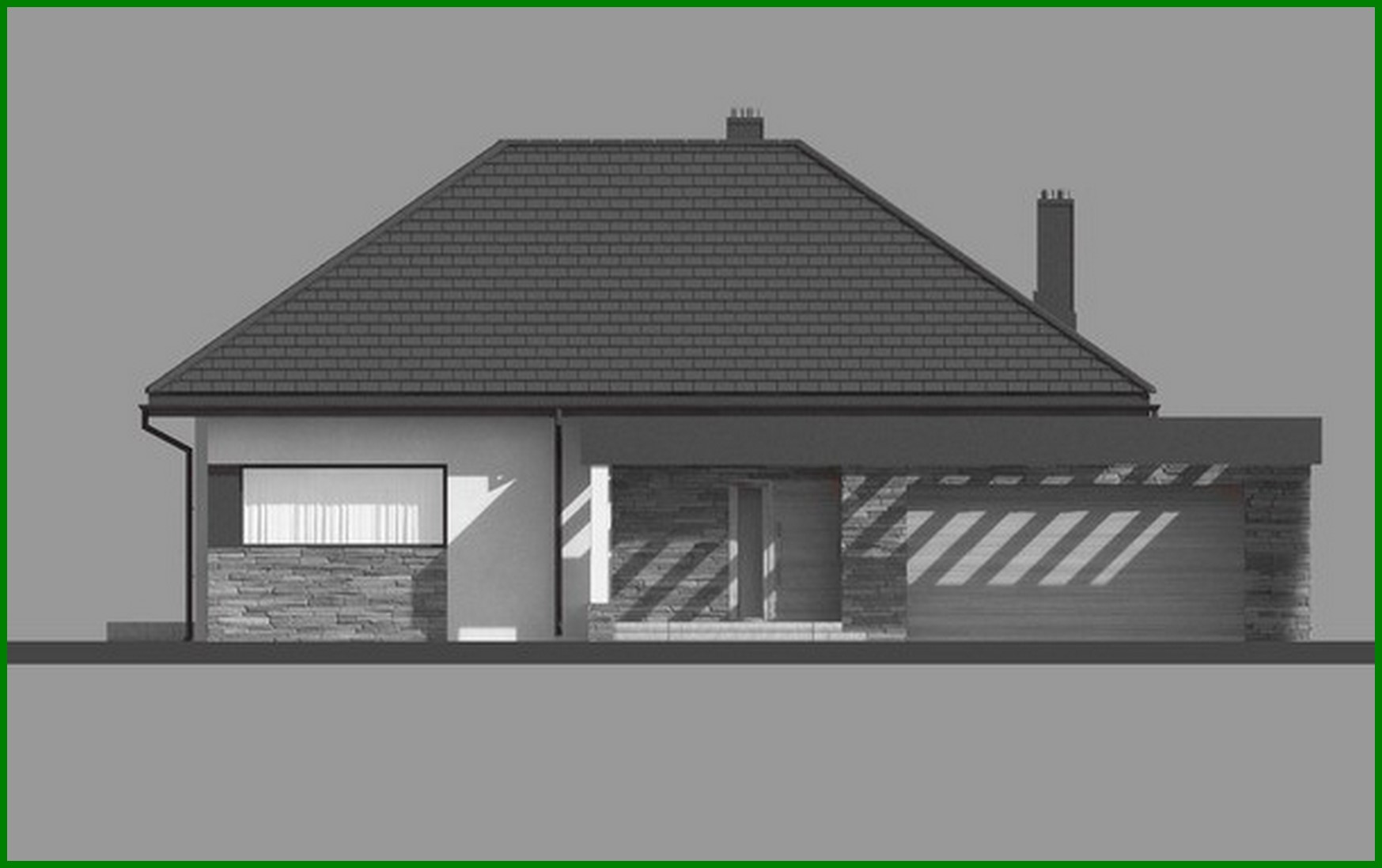 Visualization gallery - One-story stylish cottage with a spacious living room