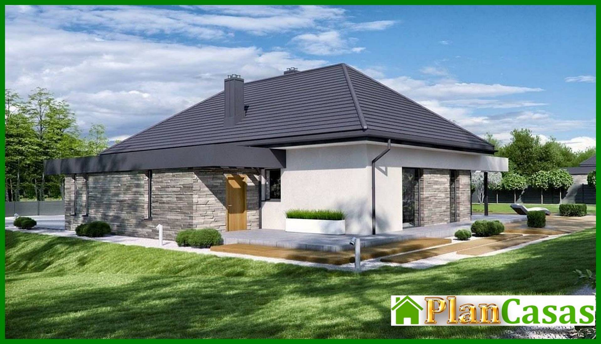 Visualization gallery - One-story stylish cottage with a spacious living room