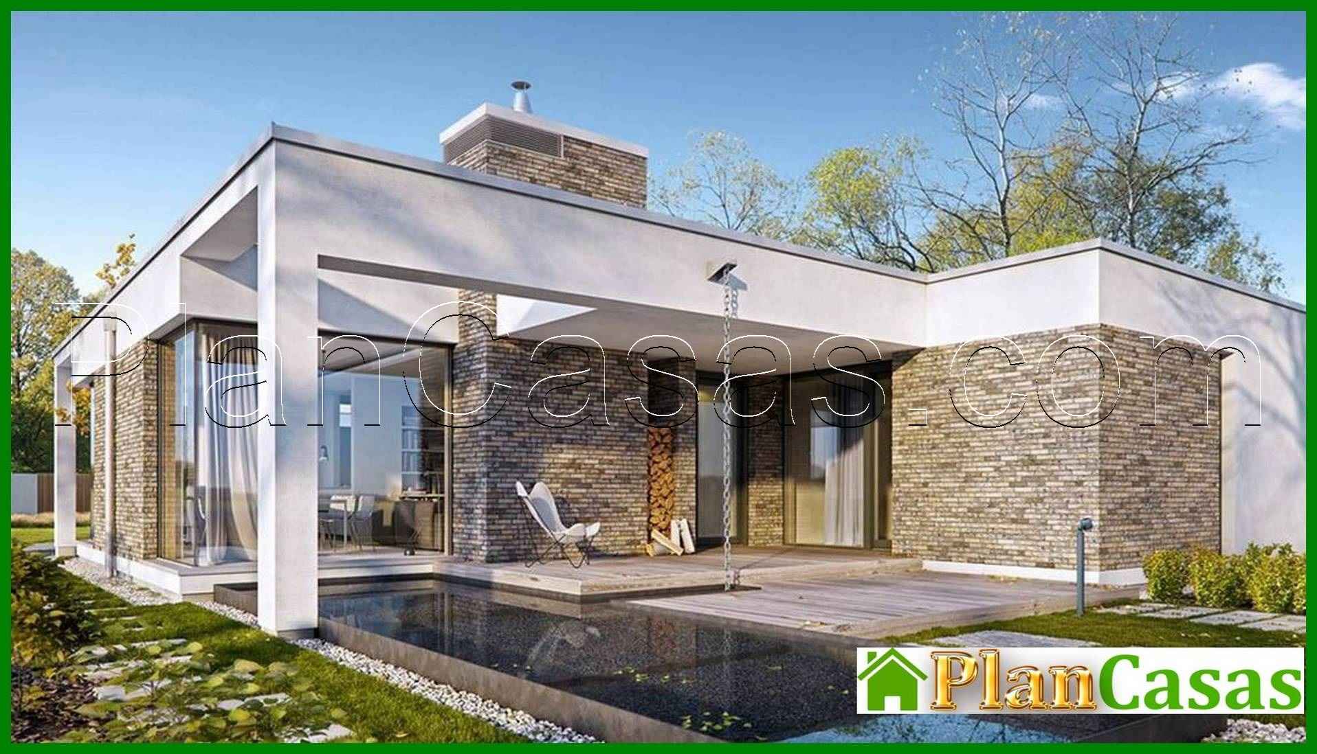 Galería de visualizaciones - Edificio residencial de una planta con piscina