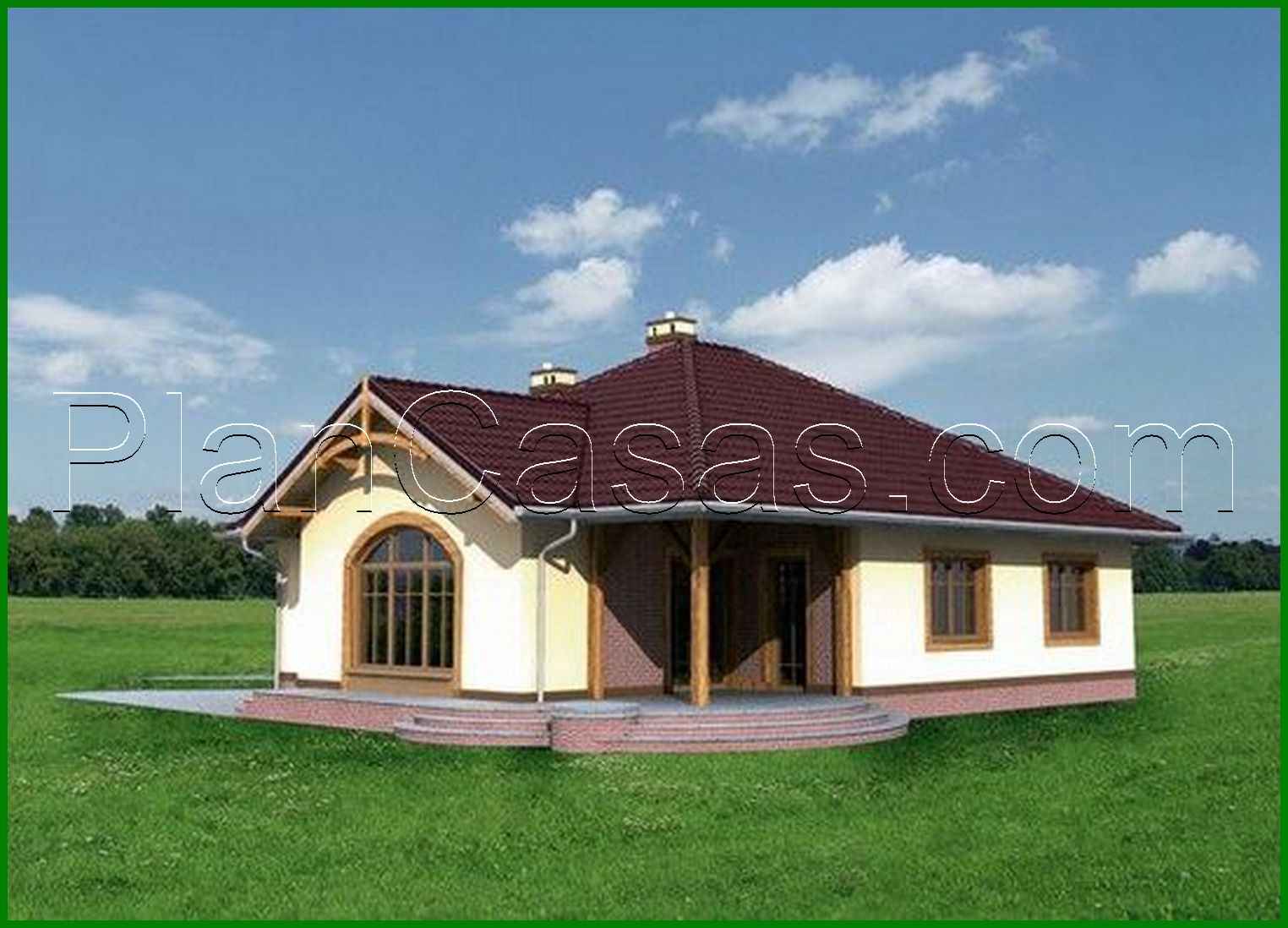 Visualization gallery - One storey house with a sloping roof