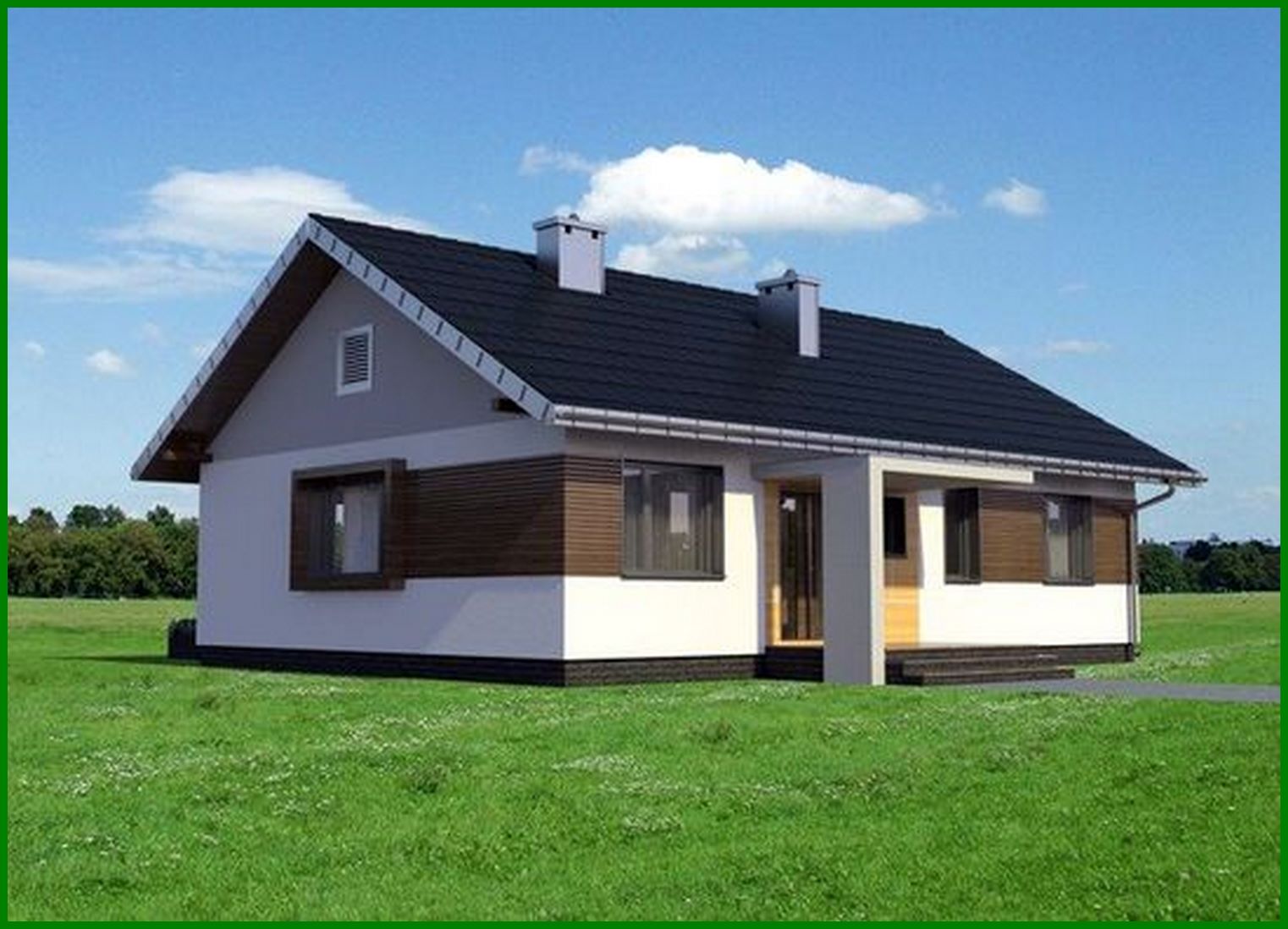 Galería de visualizaciones - Casa señorial de una planta de forma rectangular 13 por 10