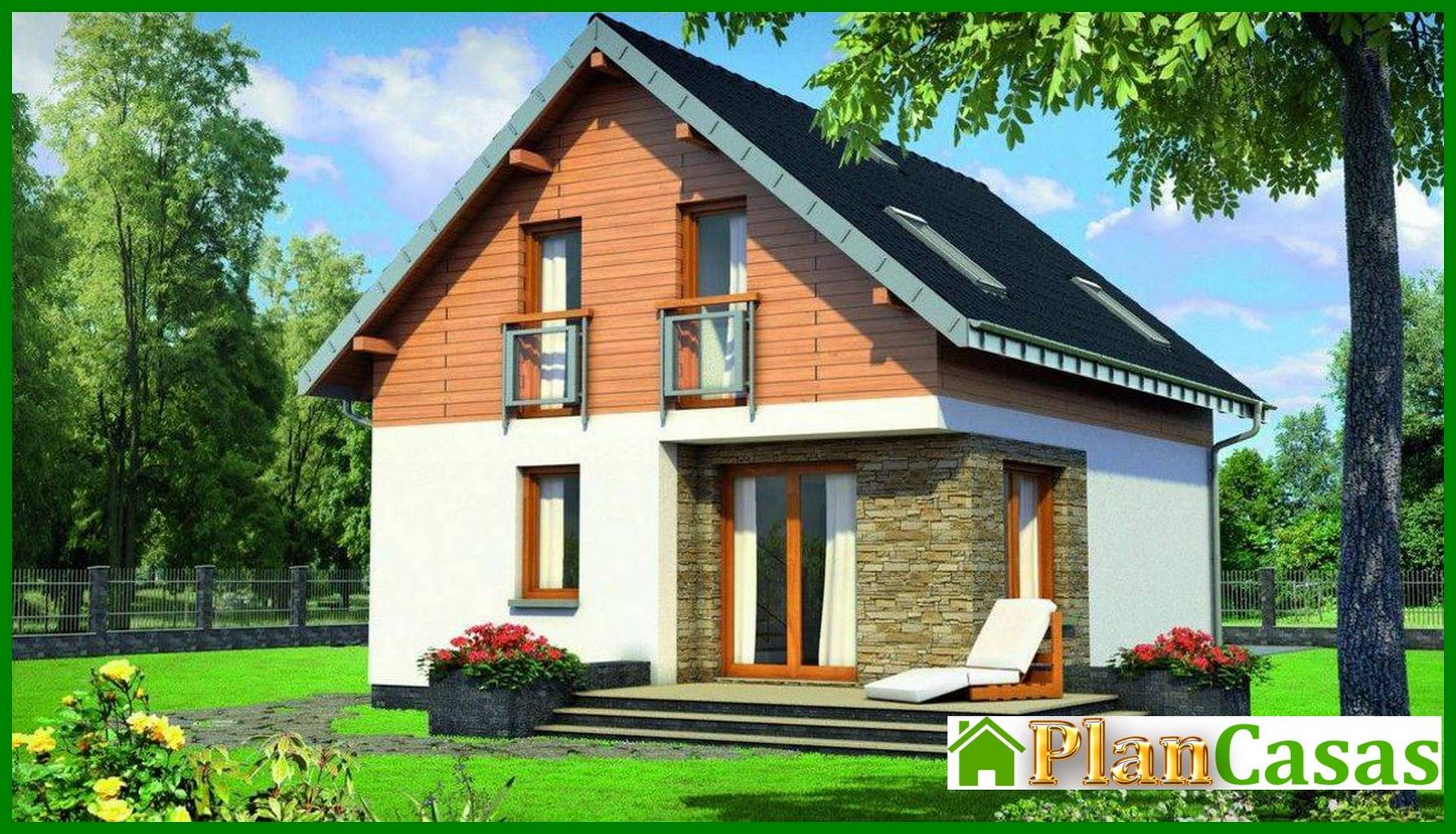 Attic cottage with dimensions 8 to 8