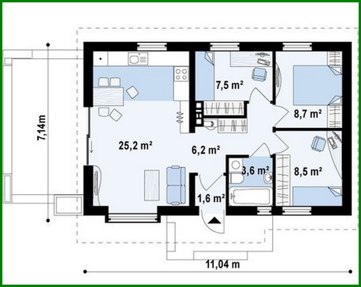 Visualization gallery - The project of a small one-story cottage