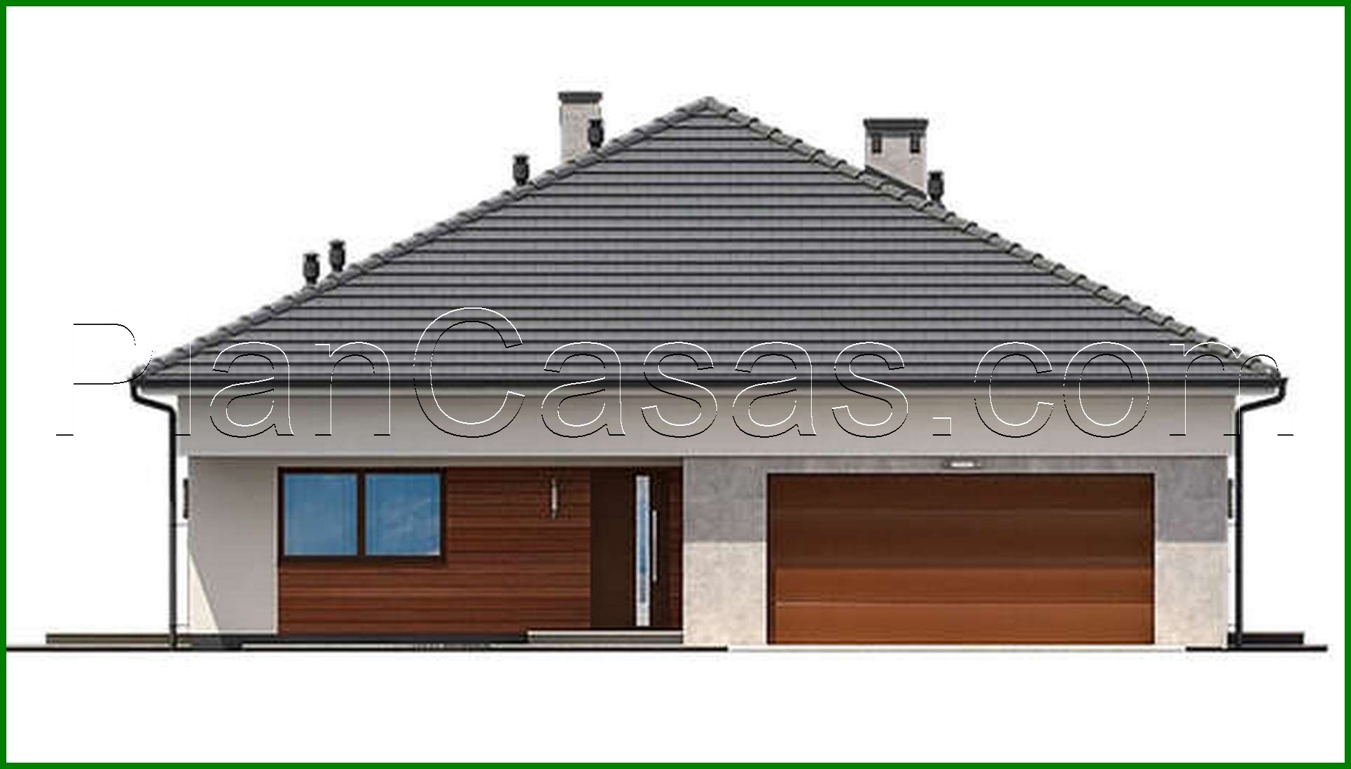 Galería de visualizaciones - Proyecto de un edificio residencial moderno de una planta con un área total de 178 m²