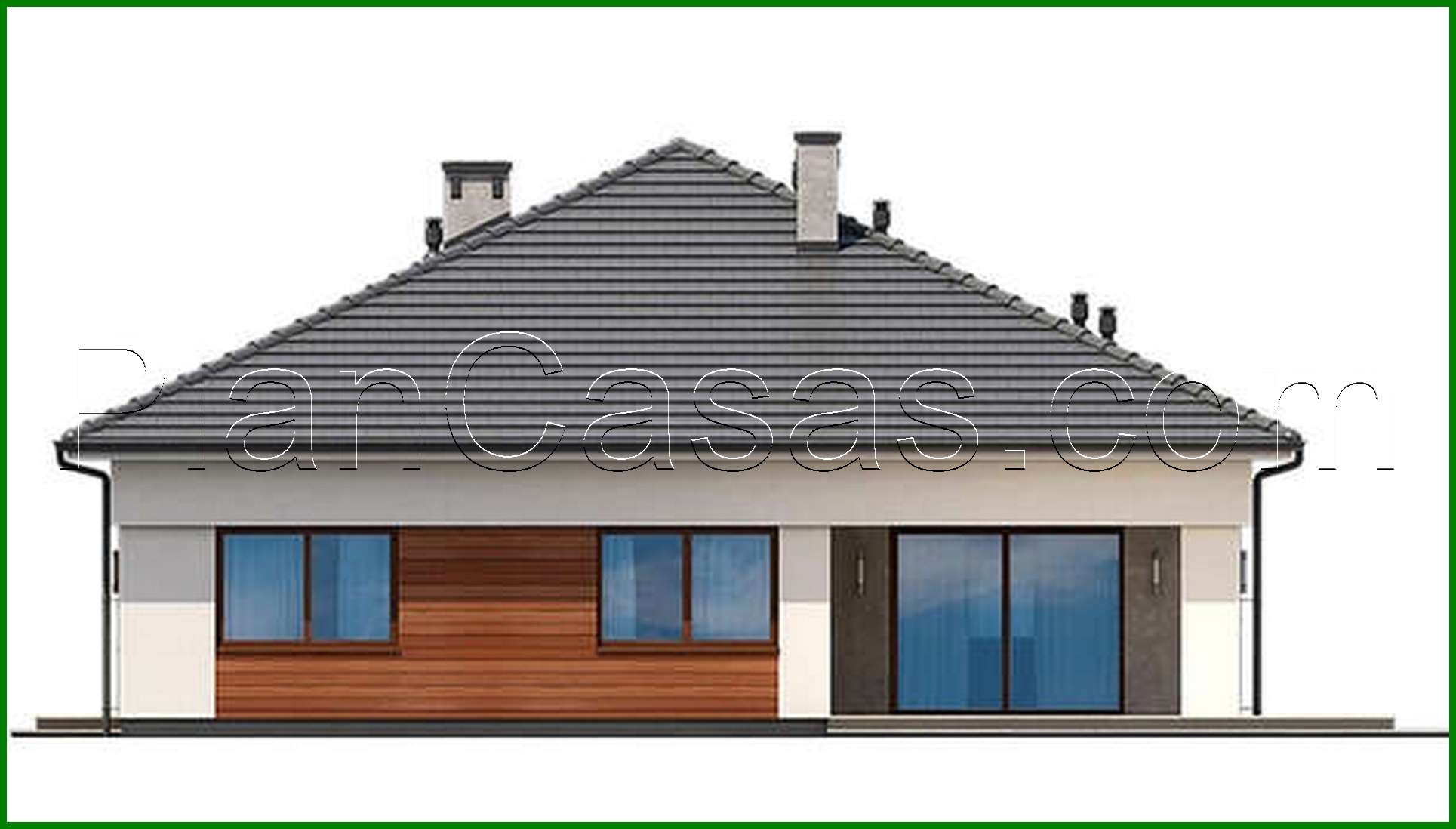 Galería de visualizaciones - Proyecto de un edificio residencial moderno de una planta con un área total de 178 m²