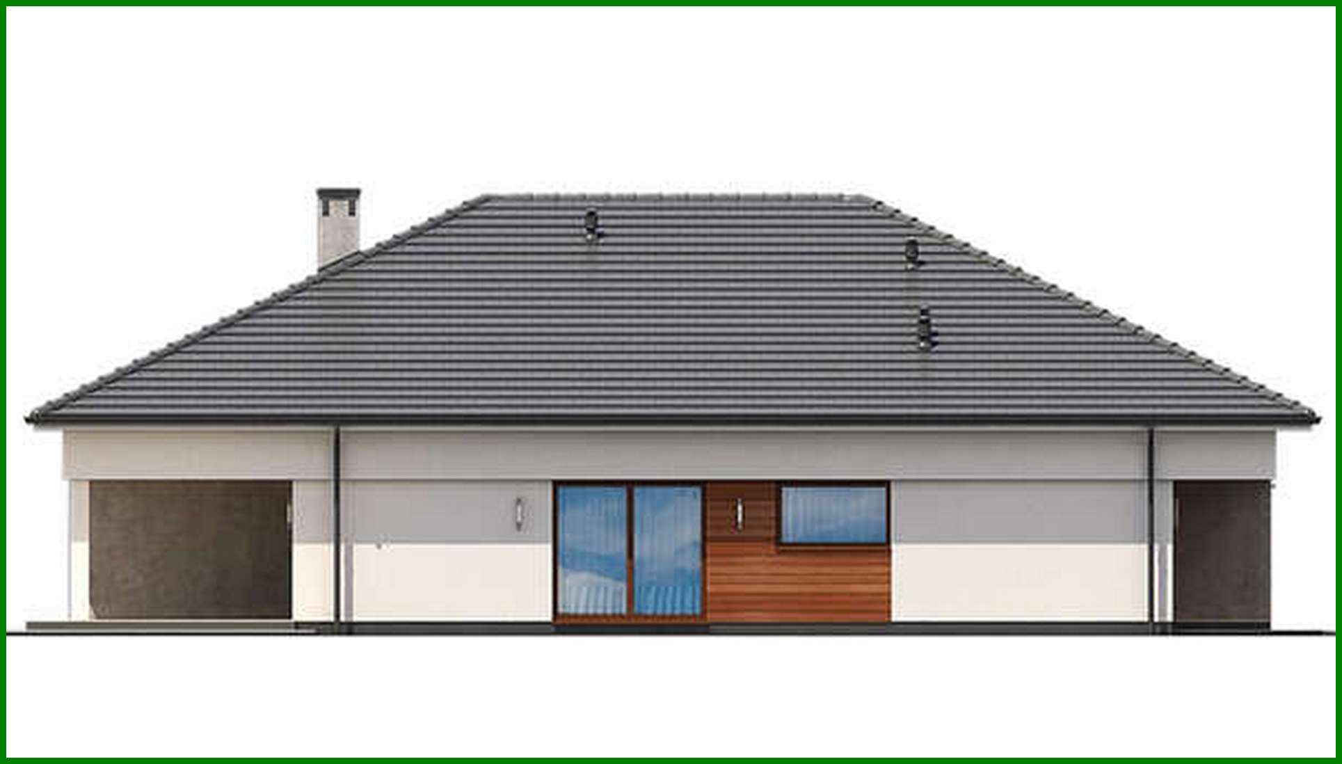 Galería de visualizaciones - Proyecto de un edificio residencial moderno de una planta con un área total de 178 m²