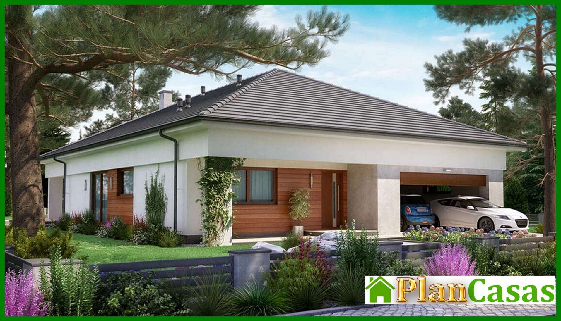 Galería de visualizaciones - Proyecto de un edificio residencial moderno de una planta con un área total de 178 m²