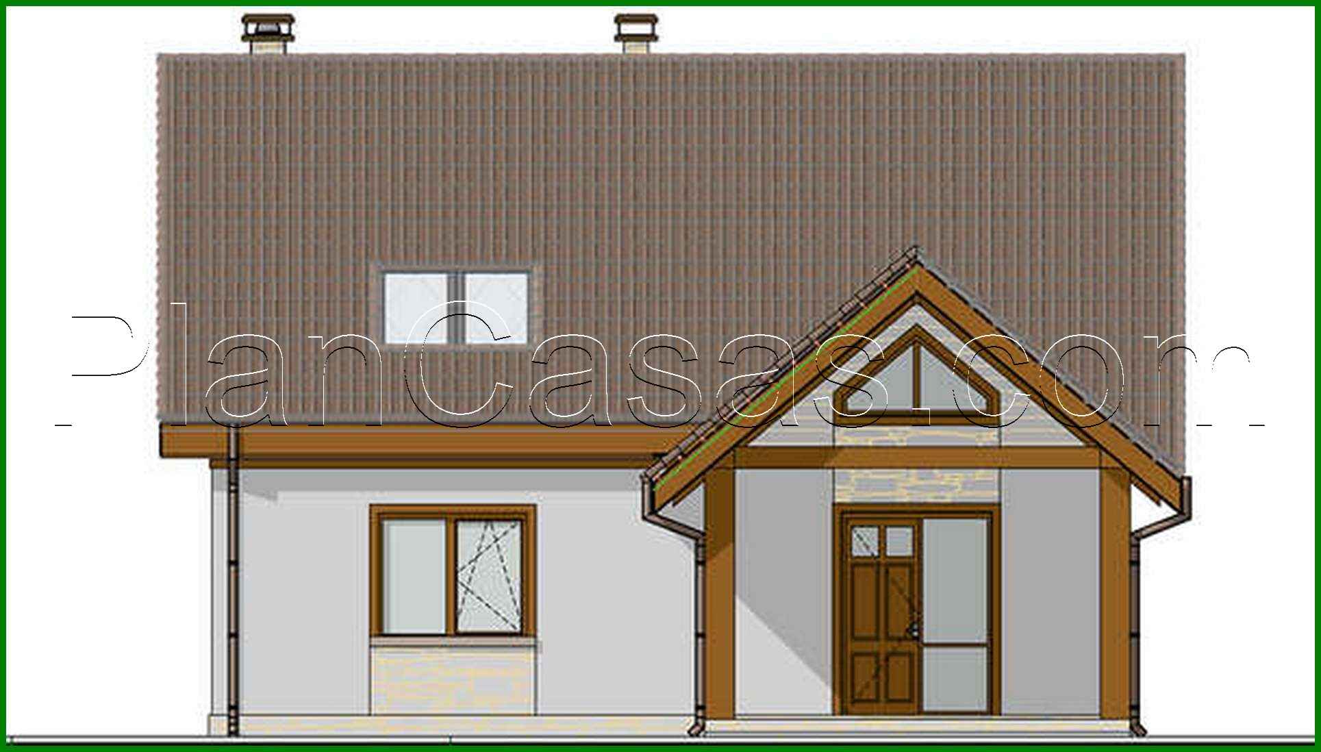 Visualization gallery - Plan of a compact European-style house with an area of 147 square meters. m, decorated with natural stone