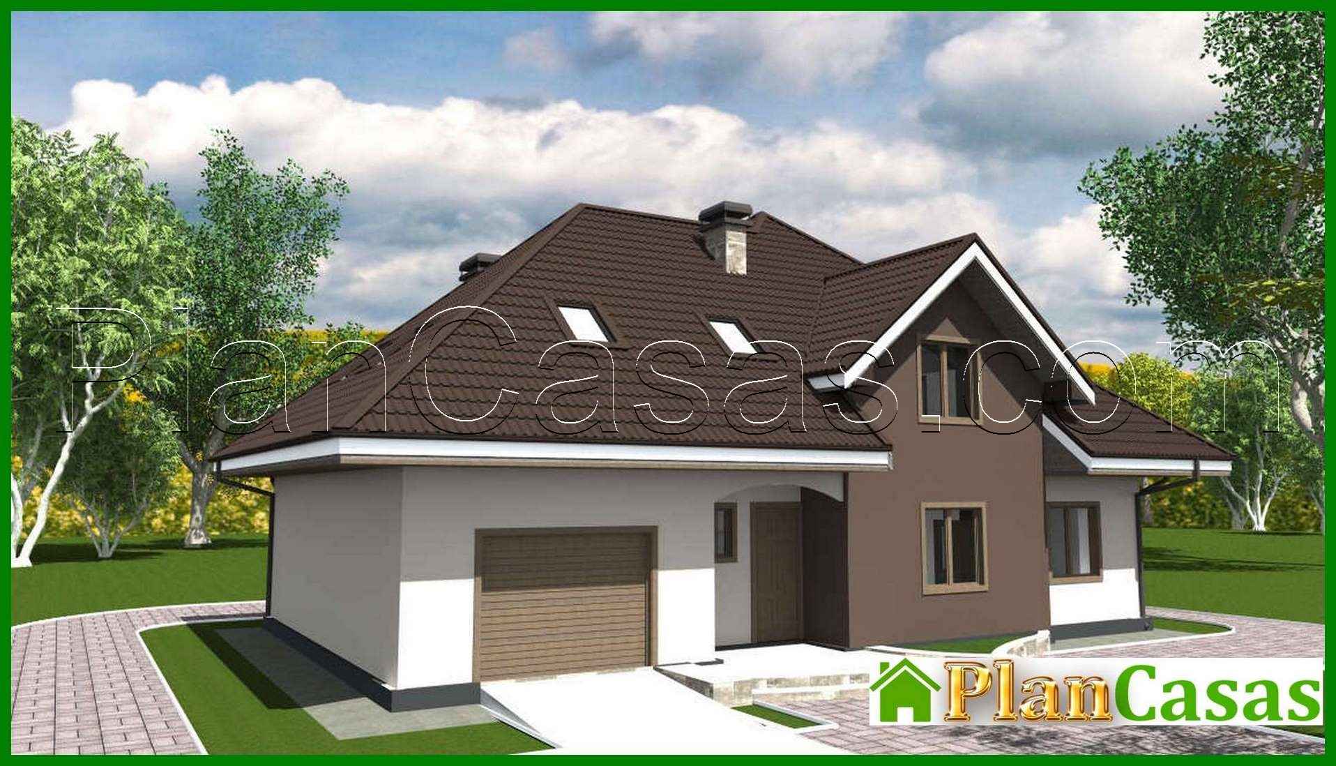 Galería de visualizaciones - Proyecto de una casa con ático y mirador (ventanal saliente) con un área de 289 m²