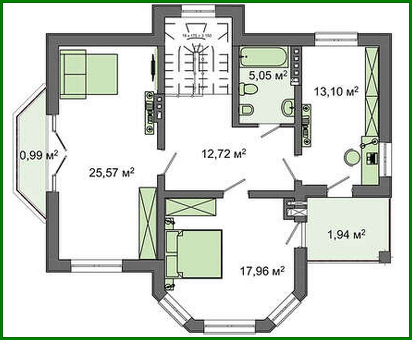 Visualization gallery - Plan of a beautiful two-story house with an area of 322 square meters. m with ground floor
