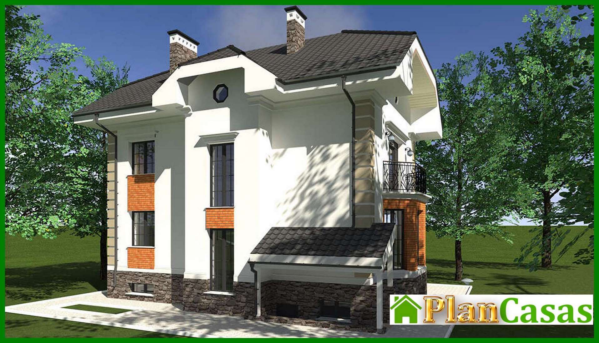 Visualization gallery - Plan of a beautiful two-story house with an area of 322 square meters. m with ground floor