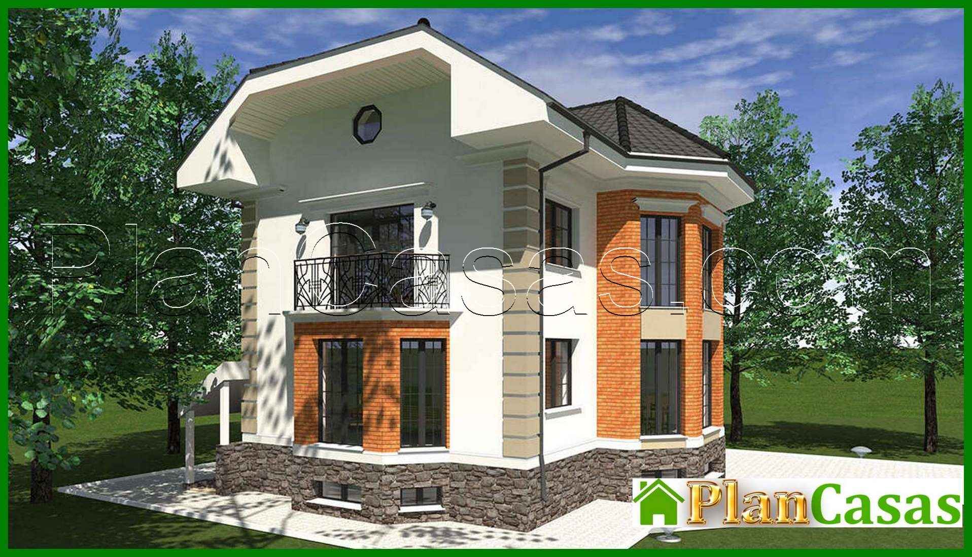 Plan of a beautiful two-story house with an area of 322 square meters. m with ground floor