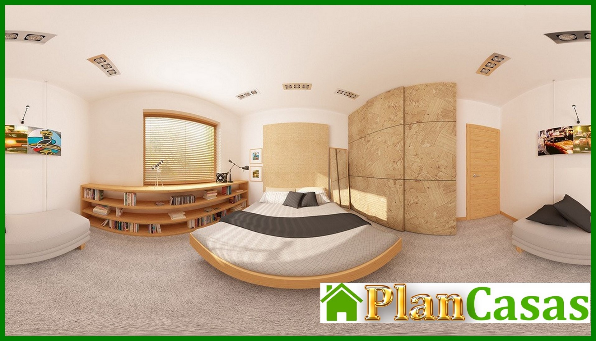 Galería de visualizaciones - Proyecto de una casa con techo a varias aguas, mirador y chimenea