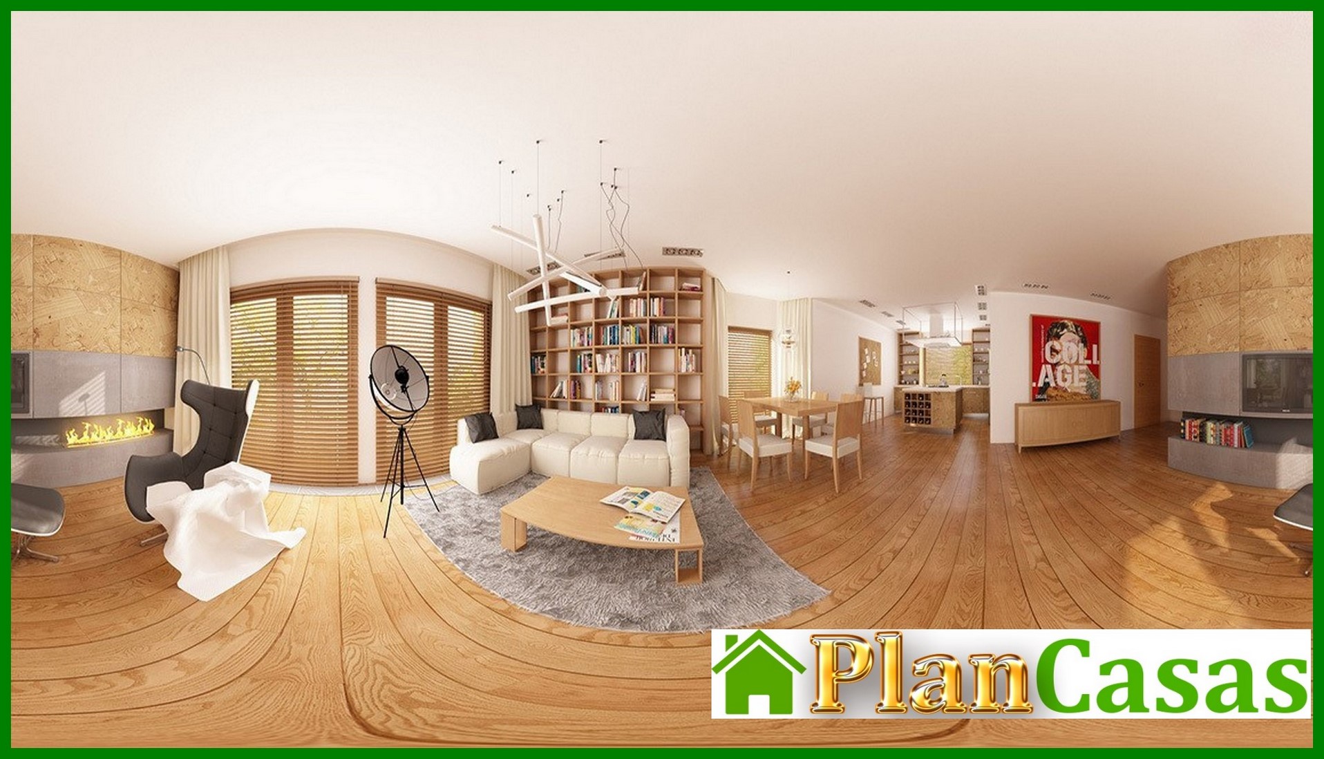 Galería de visualizaciones - Proyecto de una casa con techo a varias aguas, mirador y chimenea