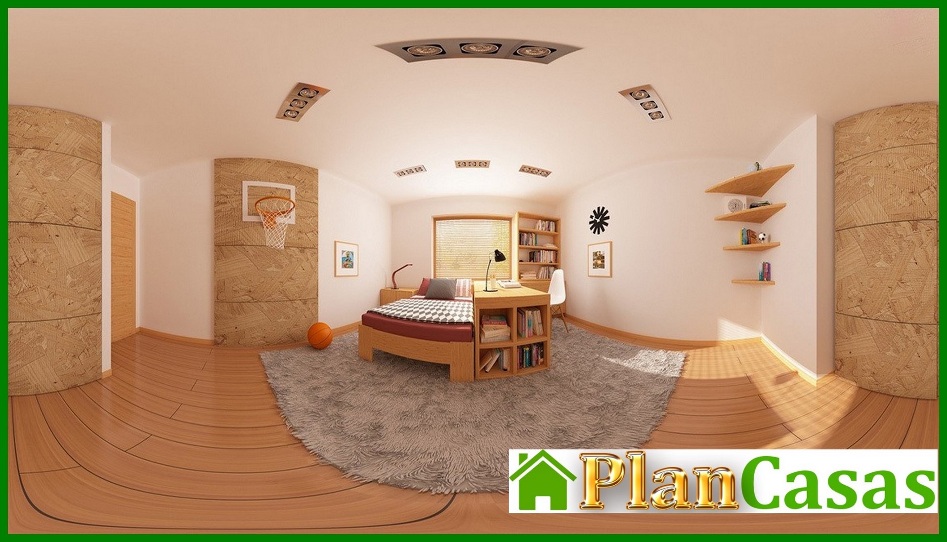 Galería de visualizaciones - Proyecto de una casa con techo a varias aguas, mirador y chimenea