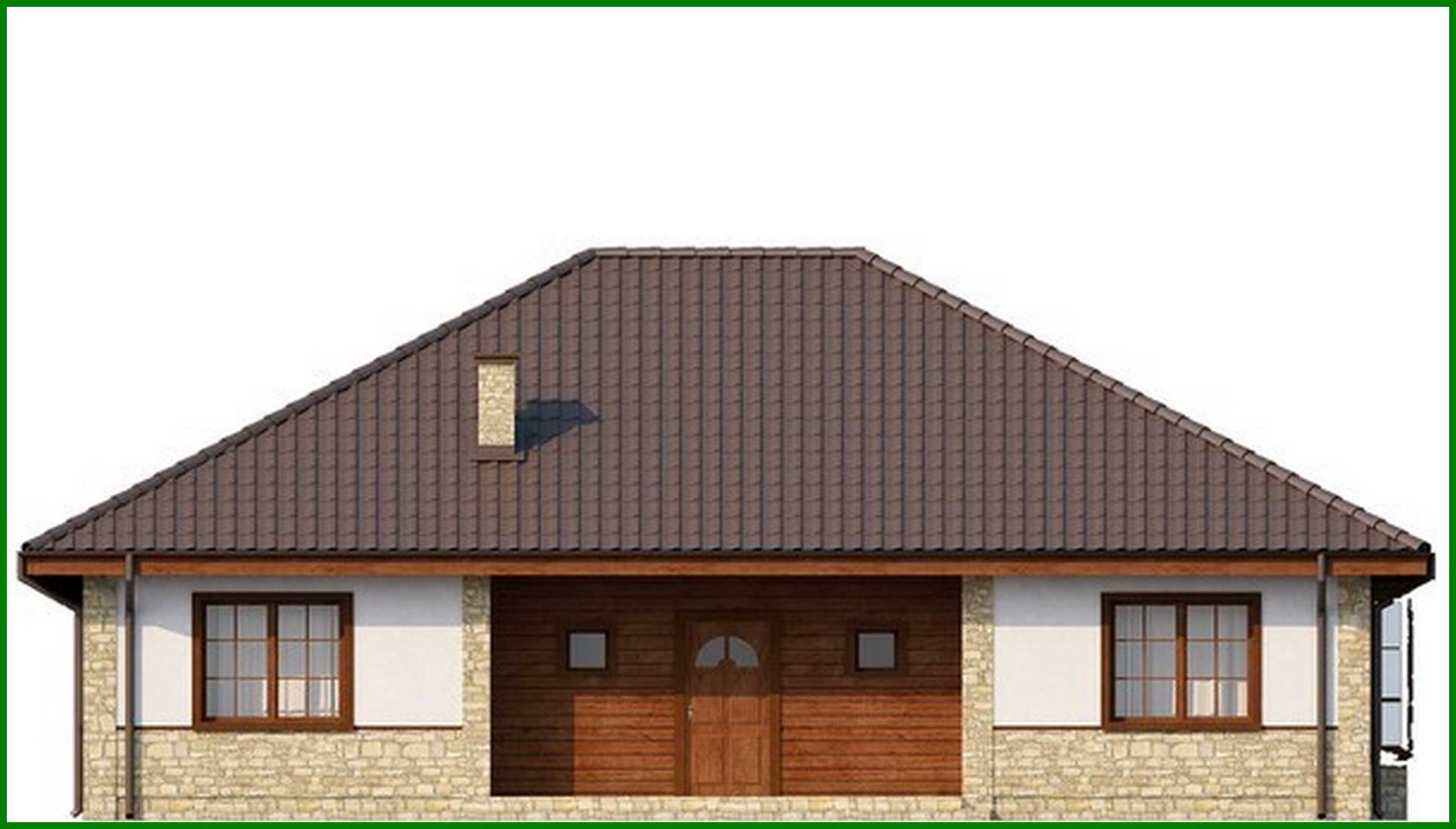 Galería de visualizaciones - Proyecto de una casa con techo a varias aguas, mirador y chimenea