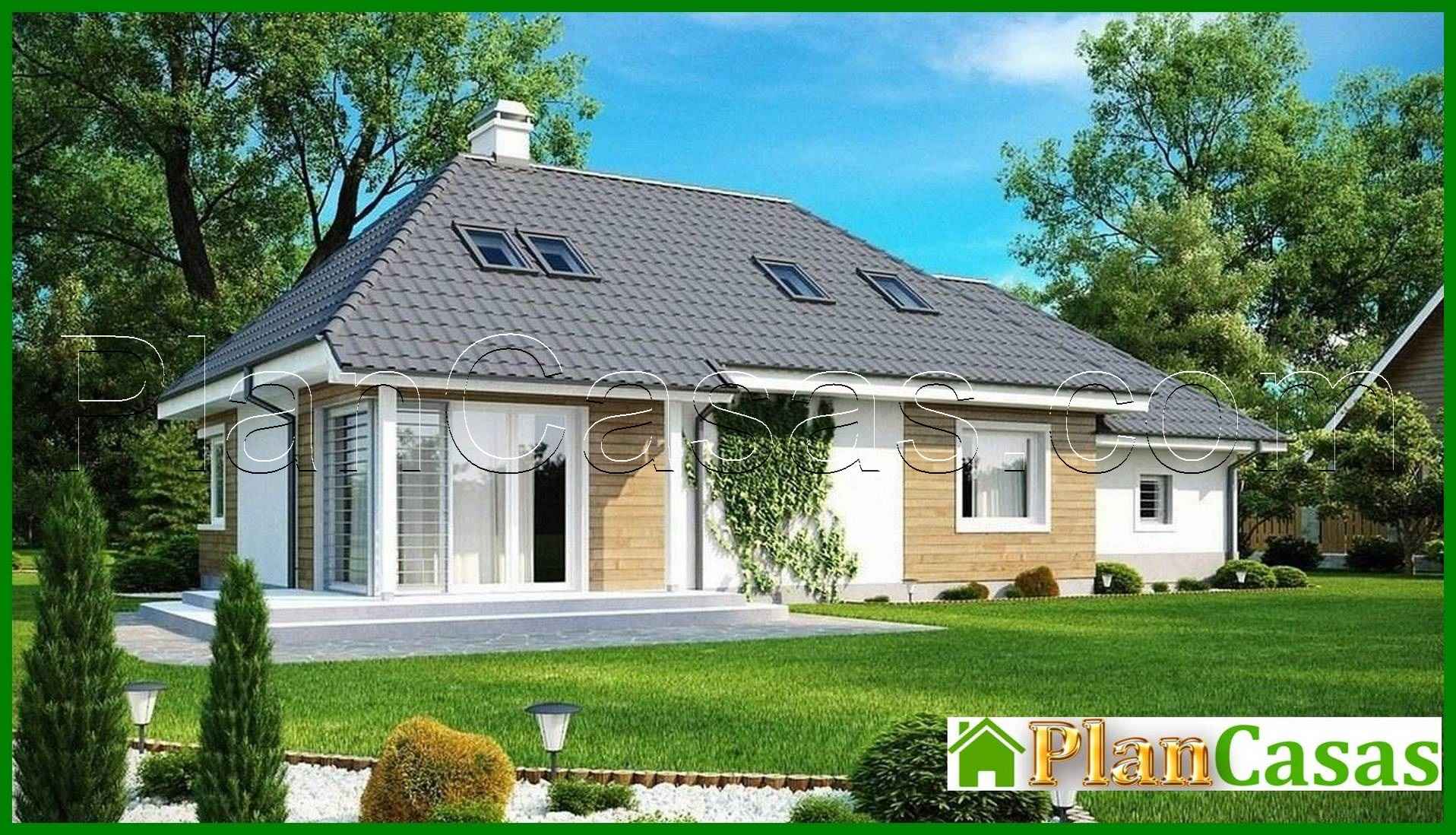 The project of a country cottage with a corner window in the kitchen