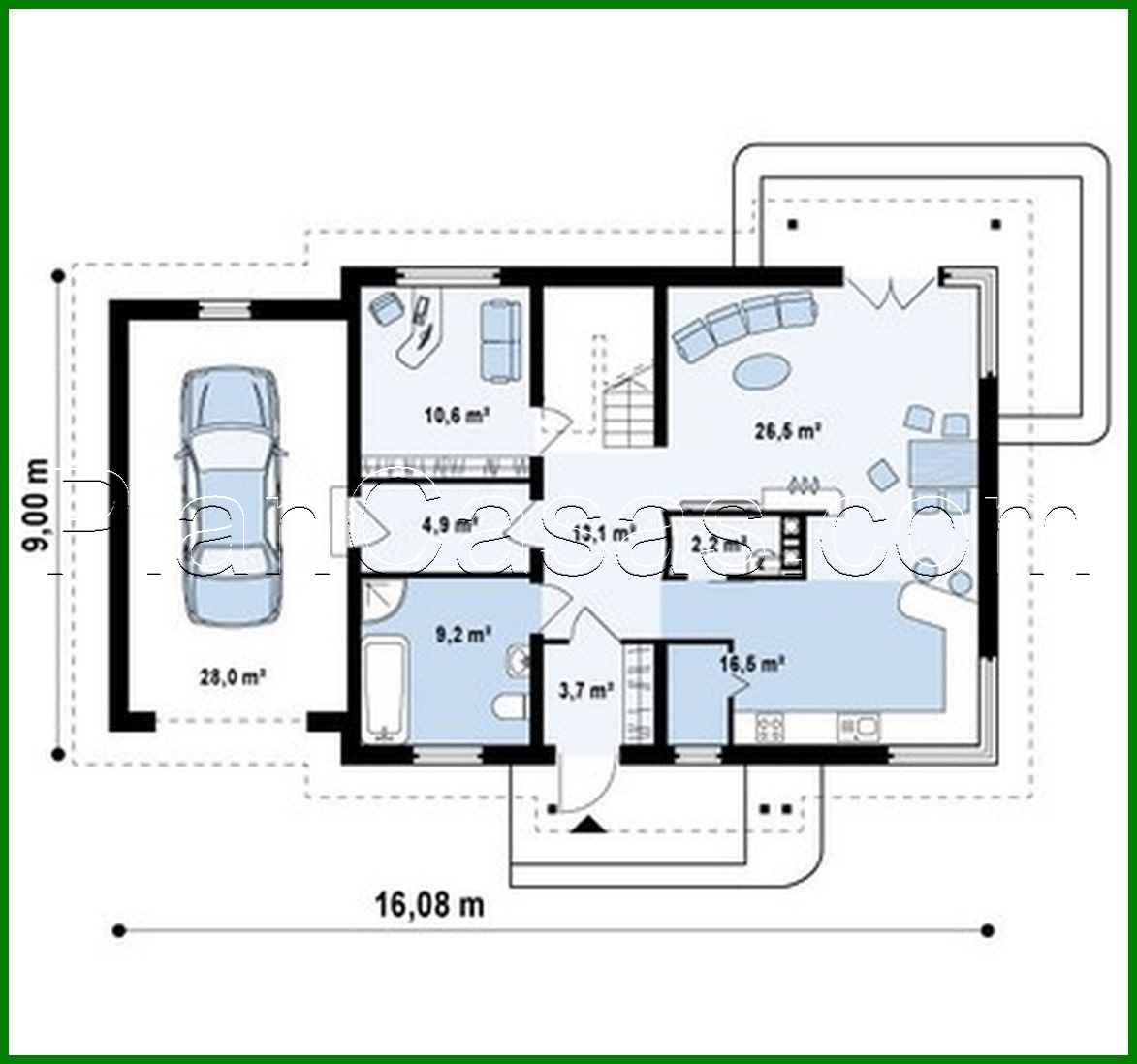 Visualization gallery - The project of a country cottage with a corner window in the kitchen