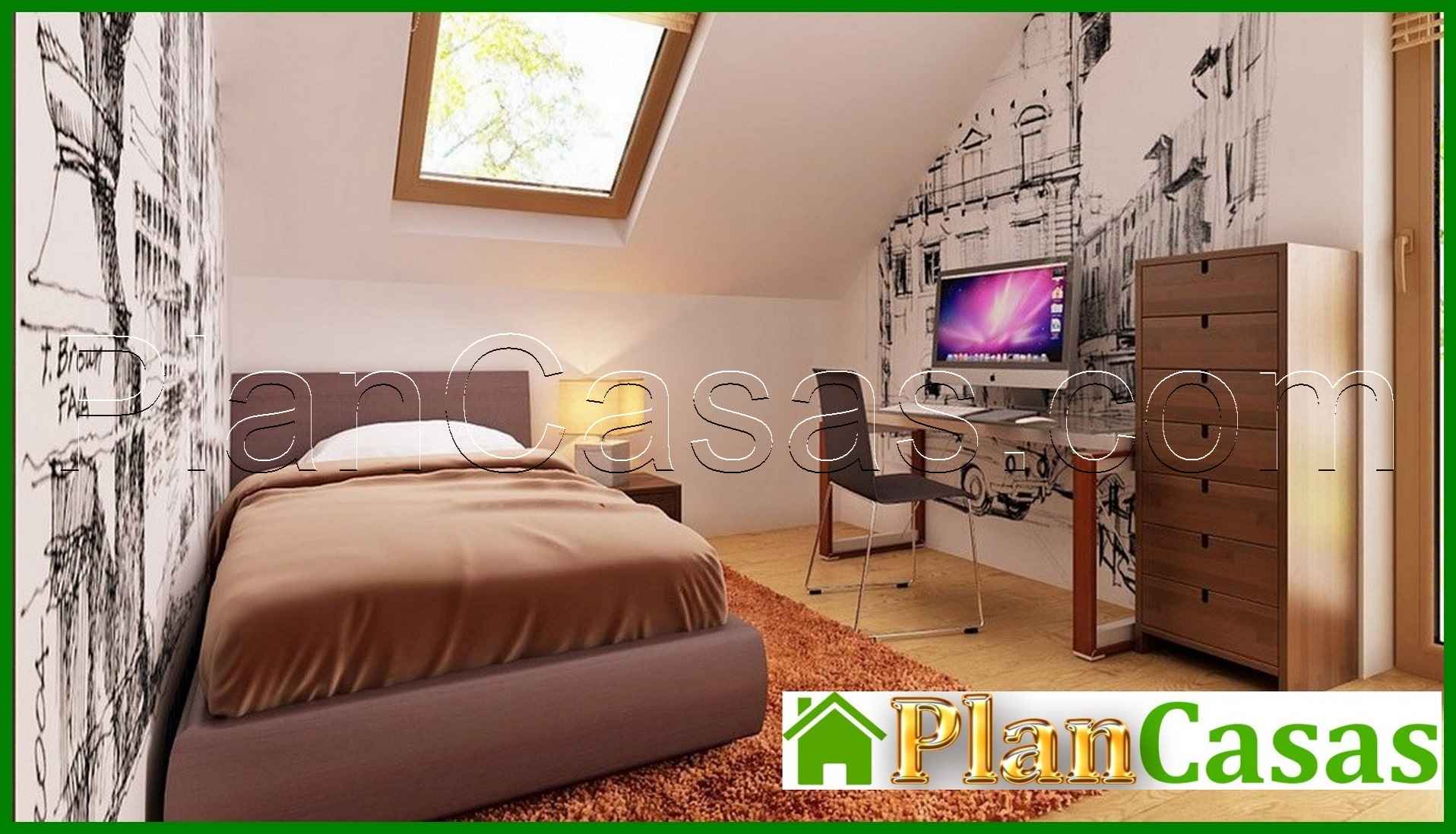 Galería de visualizaciones - Proyecto de una casa con loft de estilo tradicional