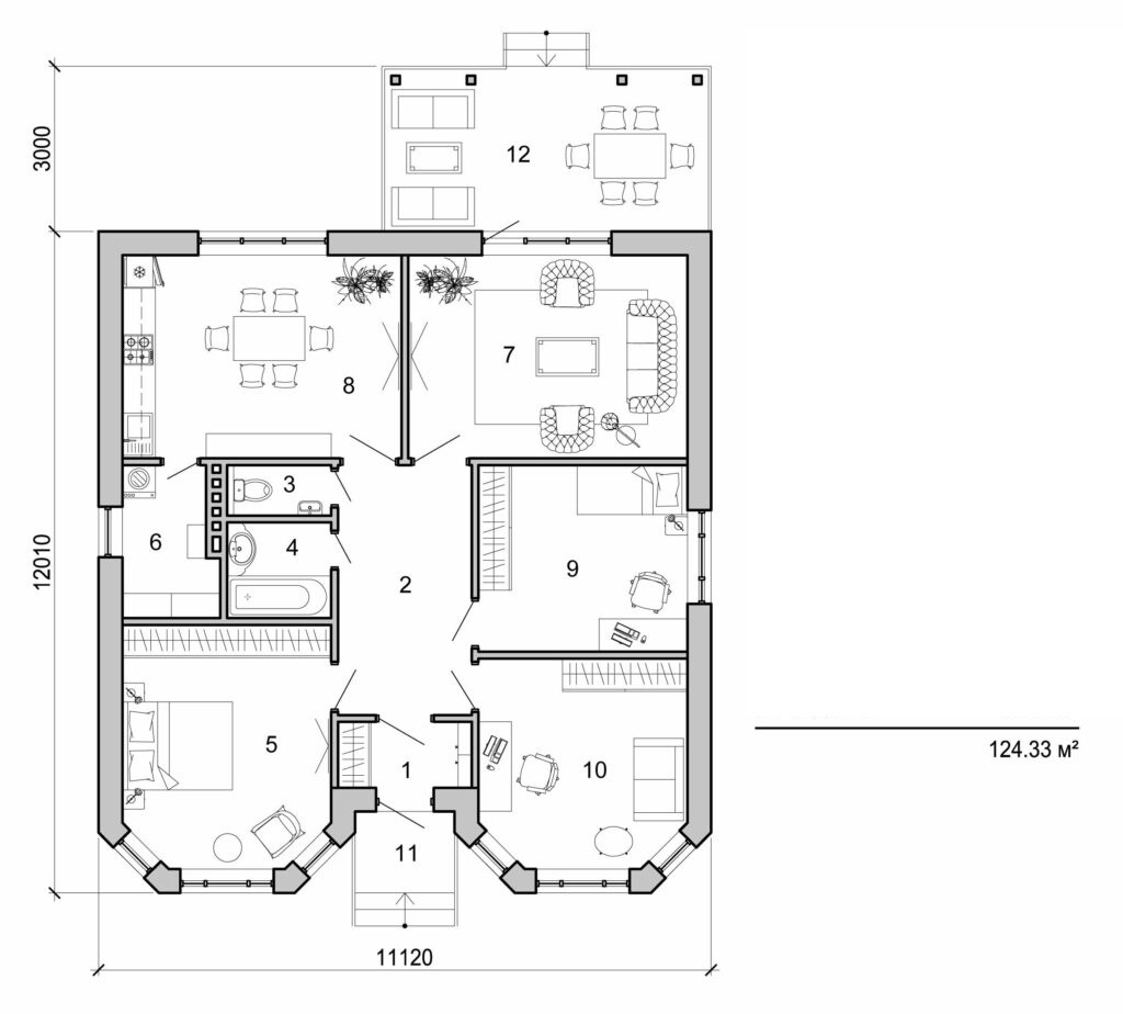 Galería de visualizaciones - Casa de una planta