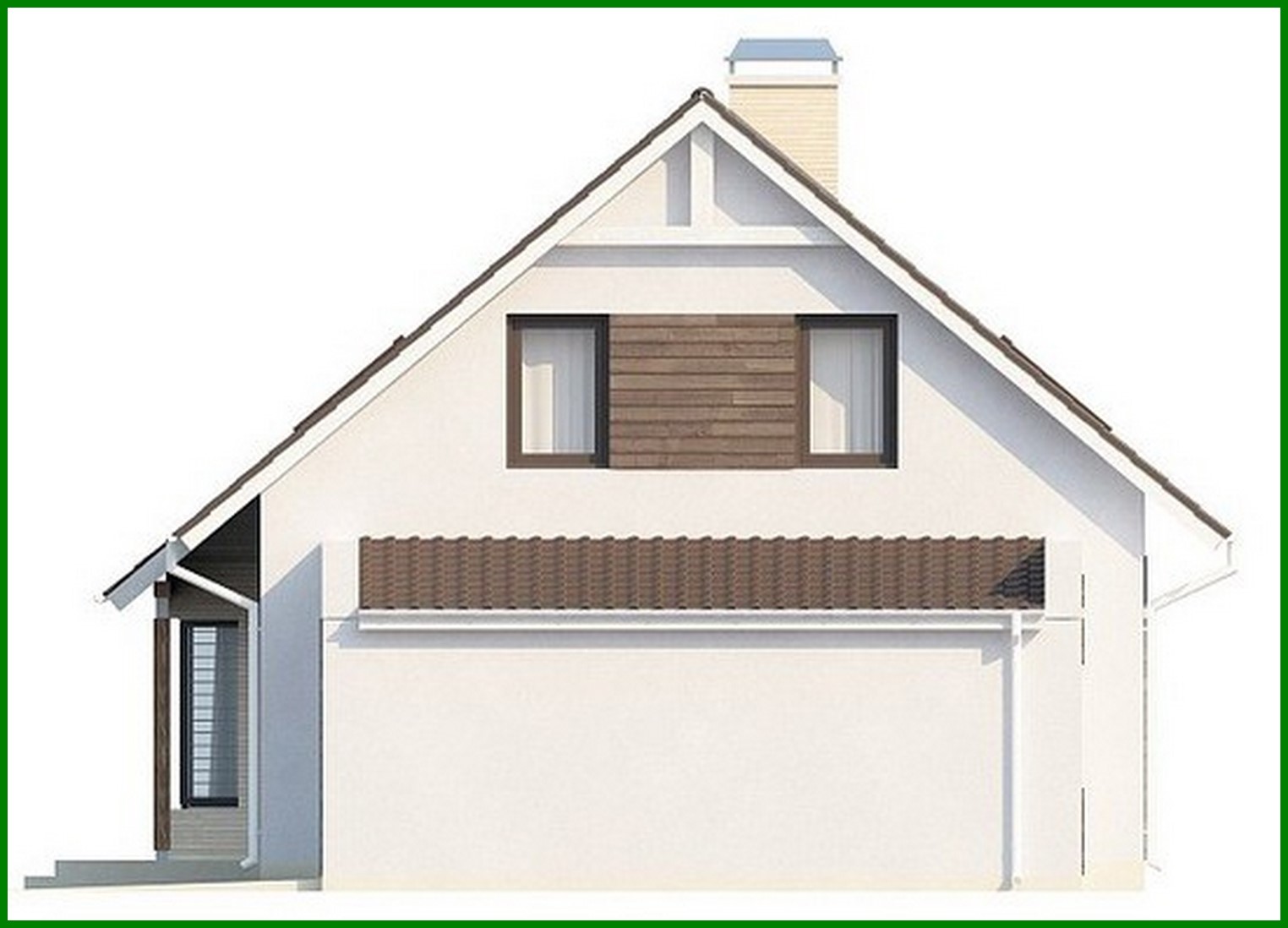 Galería de visualizaciones - Proyecto de casa con sala de estar, terraza lateral y dormitorio adicional