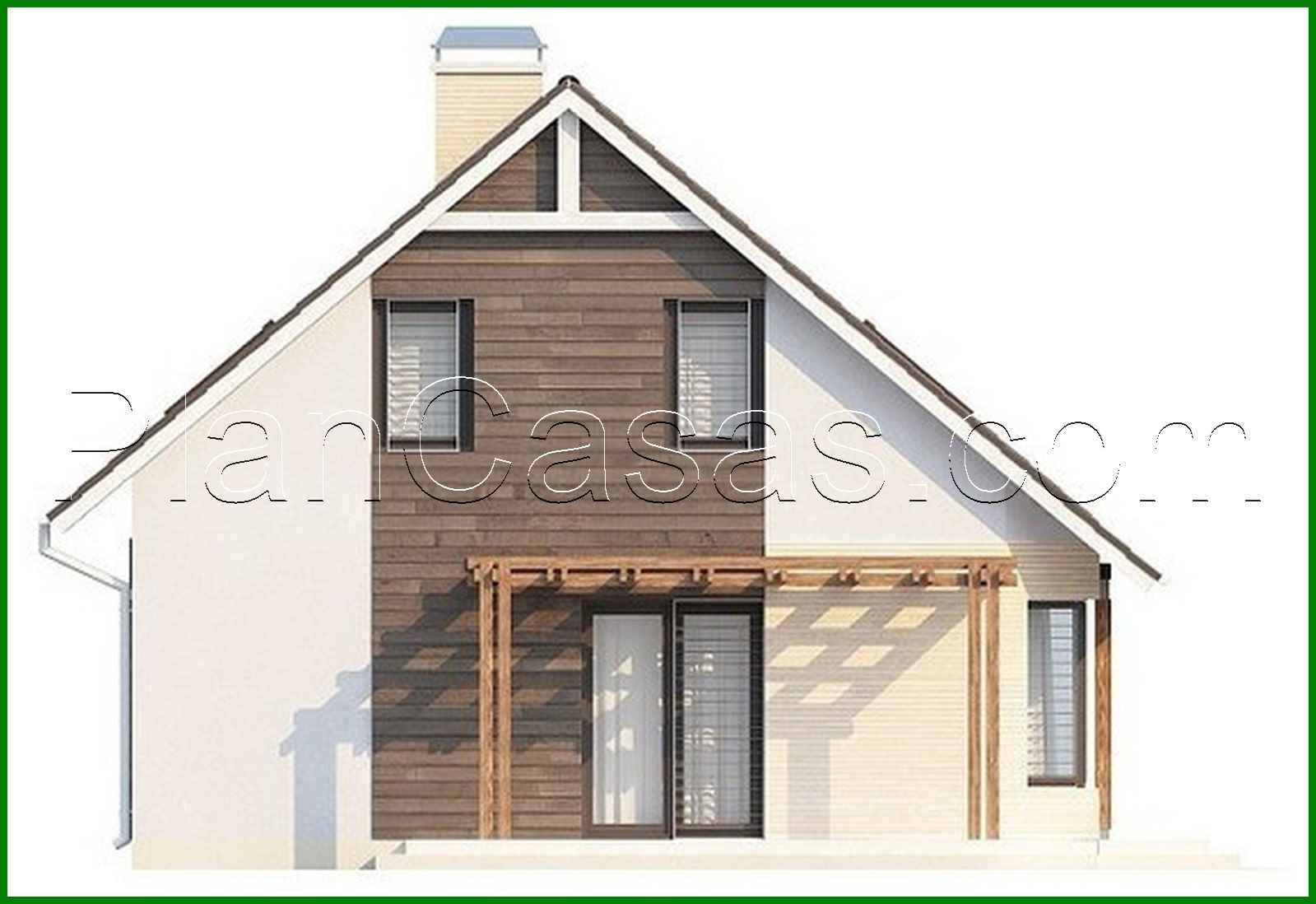 Galería de visualizaciones - Proyecto de casa con sala de estar, terraza lateral y dormitorio adicional