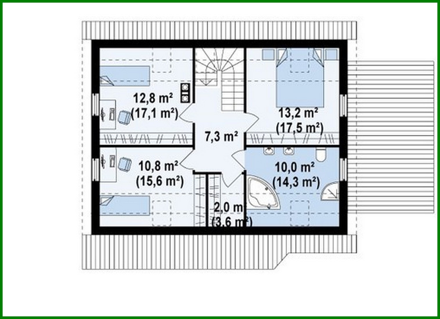 Galería de visualizaciones - Proyecto de casa con sala de estar, terraza lateral y dormitorio adicional