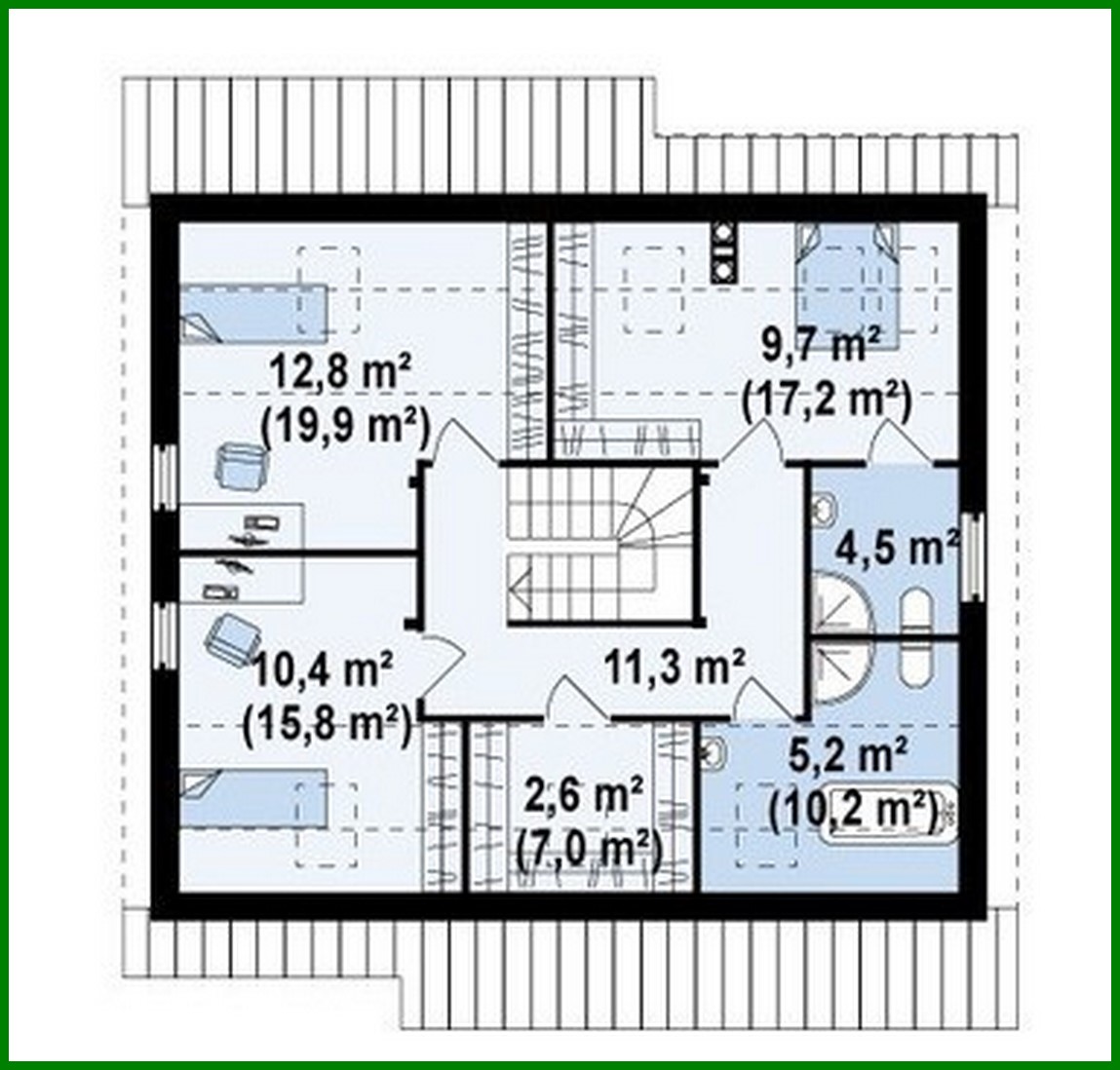 Visualization gallery - Project of a cute cottage with a built-in garage for one car